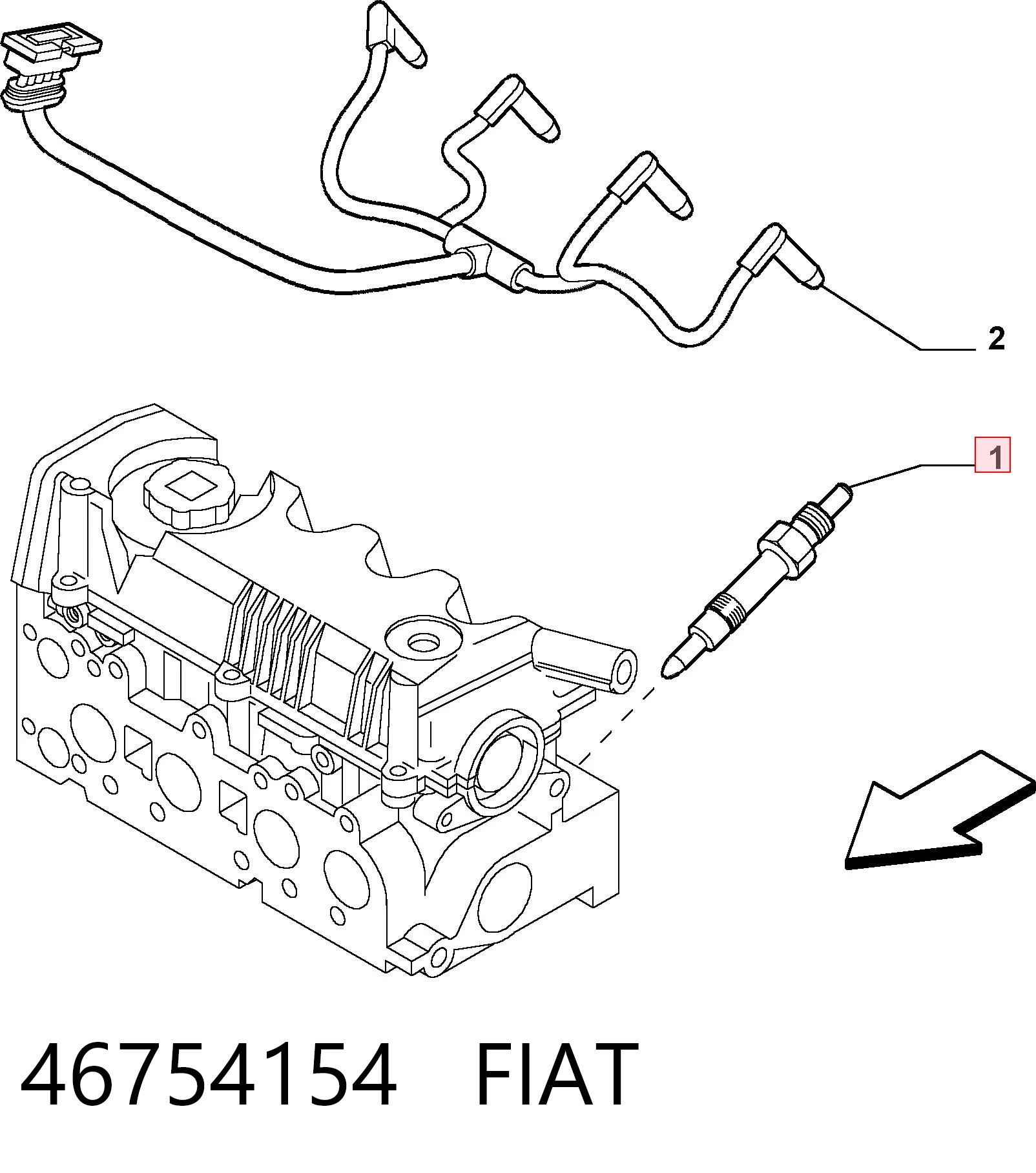 46754154 Fiat/Alfa/Lancia Свічки розжарювання