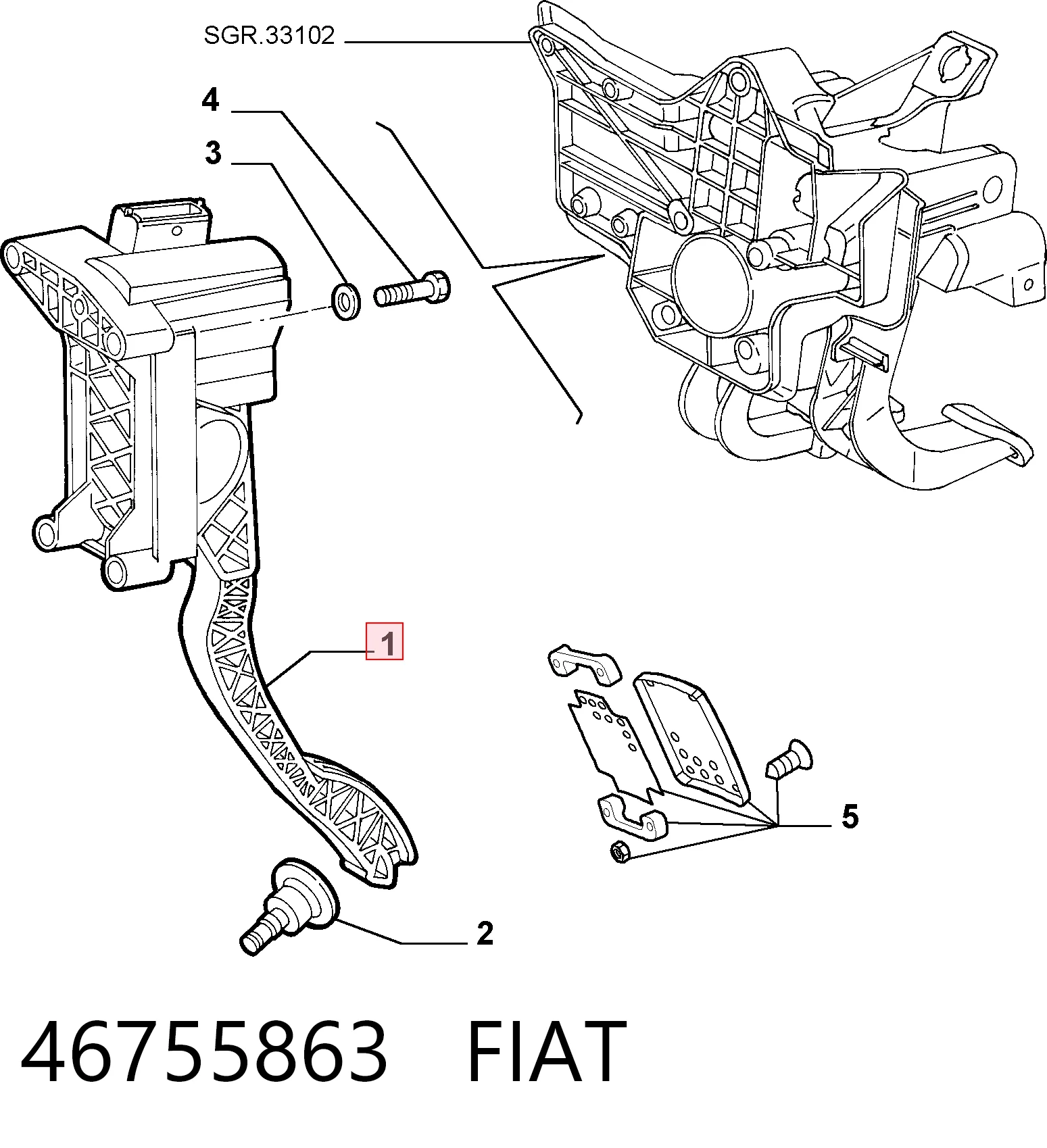 Педаль газу (акселератора) на Alfa Romeo 147  937