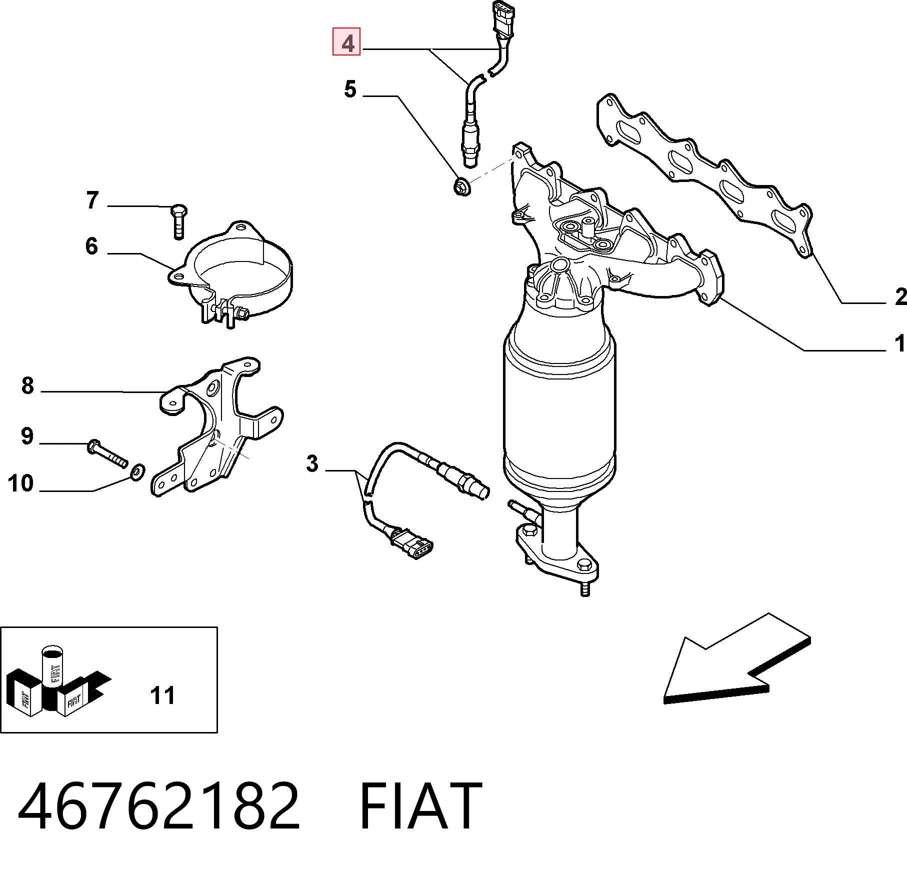 46762182 Fiat/Alfa/Lancia Датчик кисню