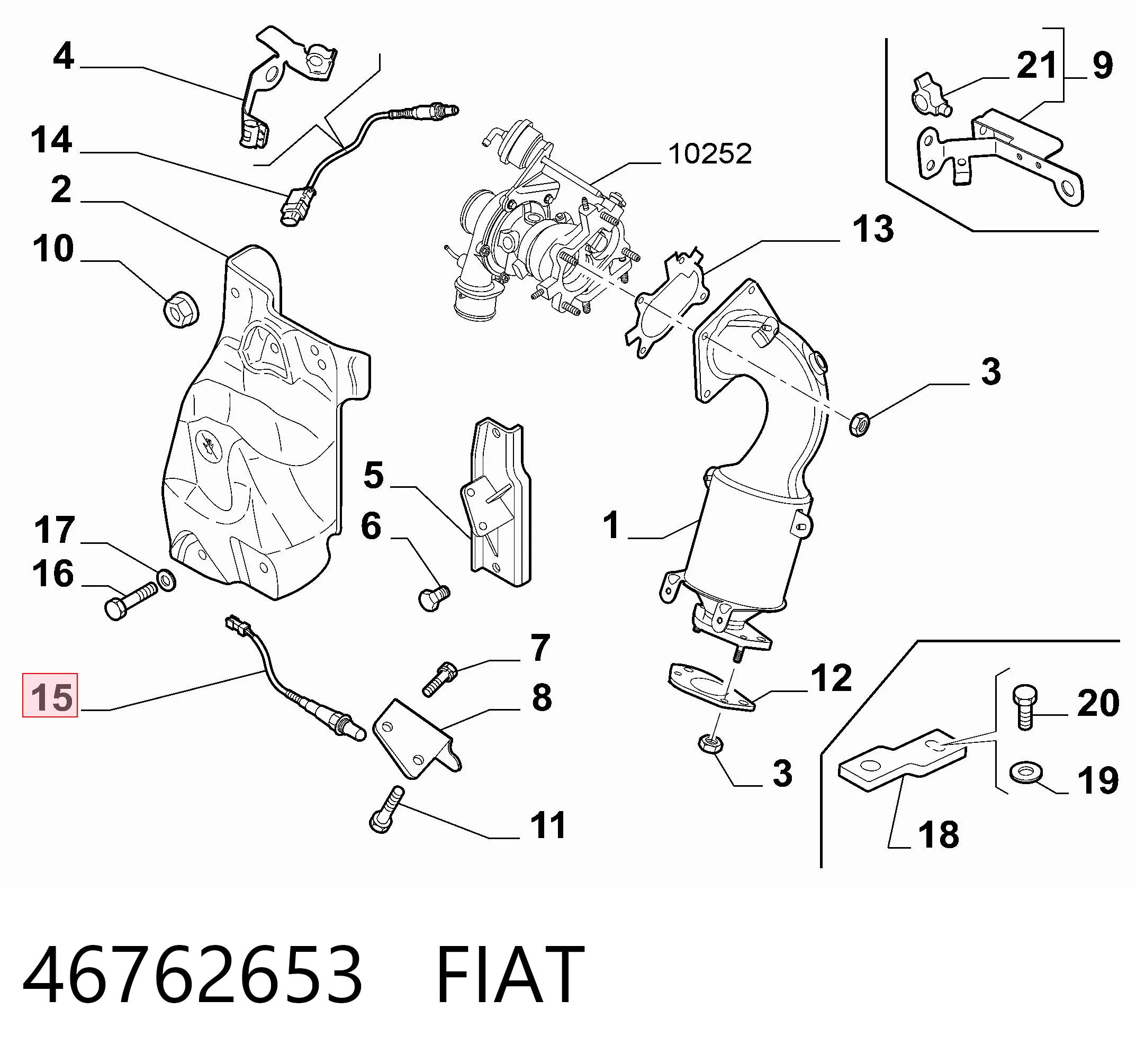 46762653 Fiat/Alfa/Lancia Лямбдазонд, датчик кисню до каталізатора
