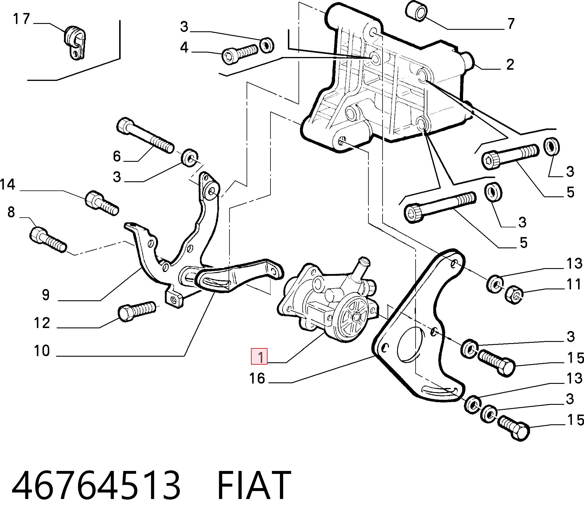 46764513 Fiat/Alfa/Lancia Насос гідропідсилювача