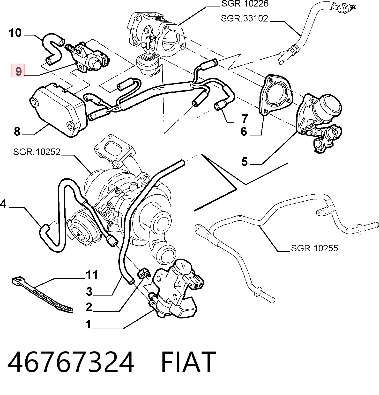 46767324 Fiat/Alfa/Lancia Клапан соленоїд регулювання заслонки EGR