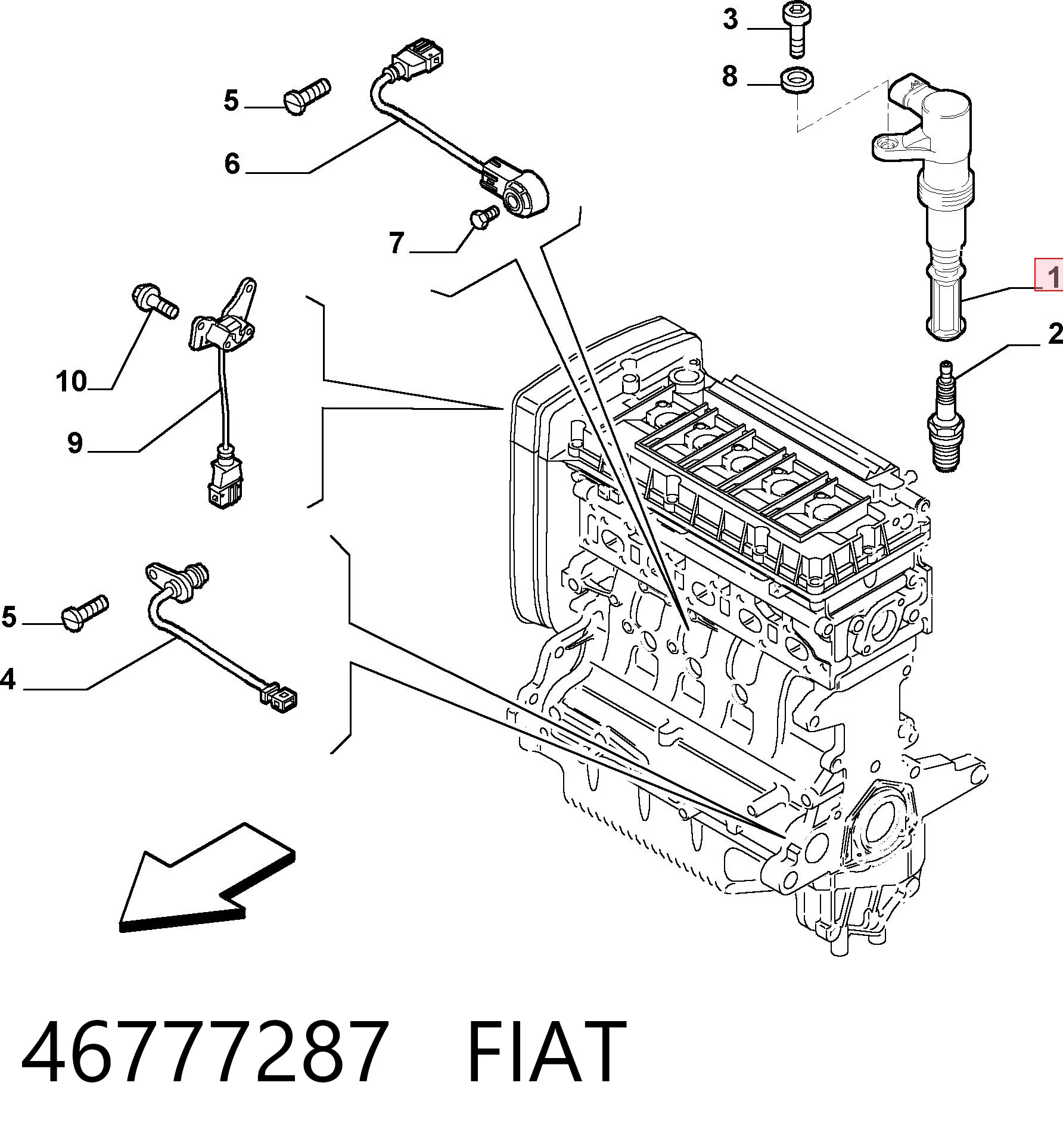 46777287 Fiat/Alfa/Lancia Котушка запалювання