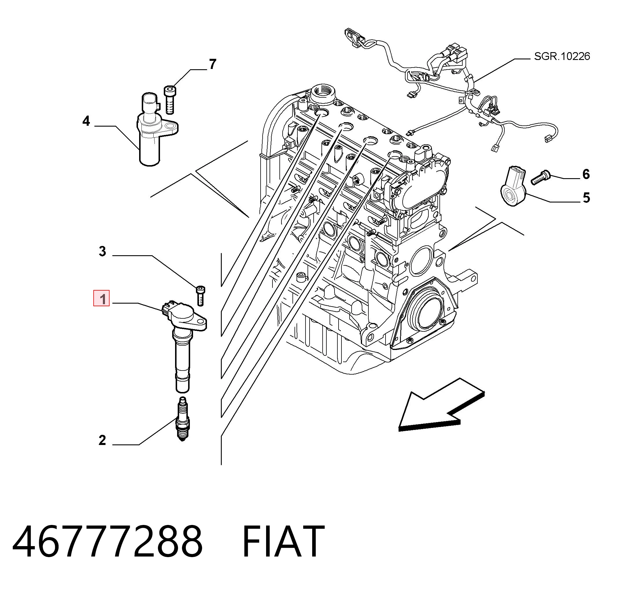 46777288 Fiat/Alfa/Lancia Котушка запалювання