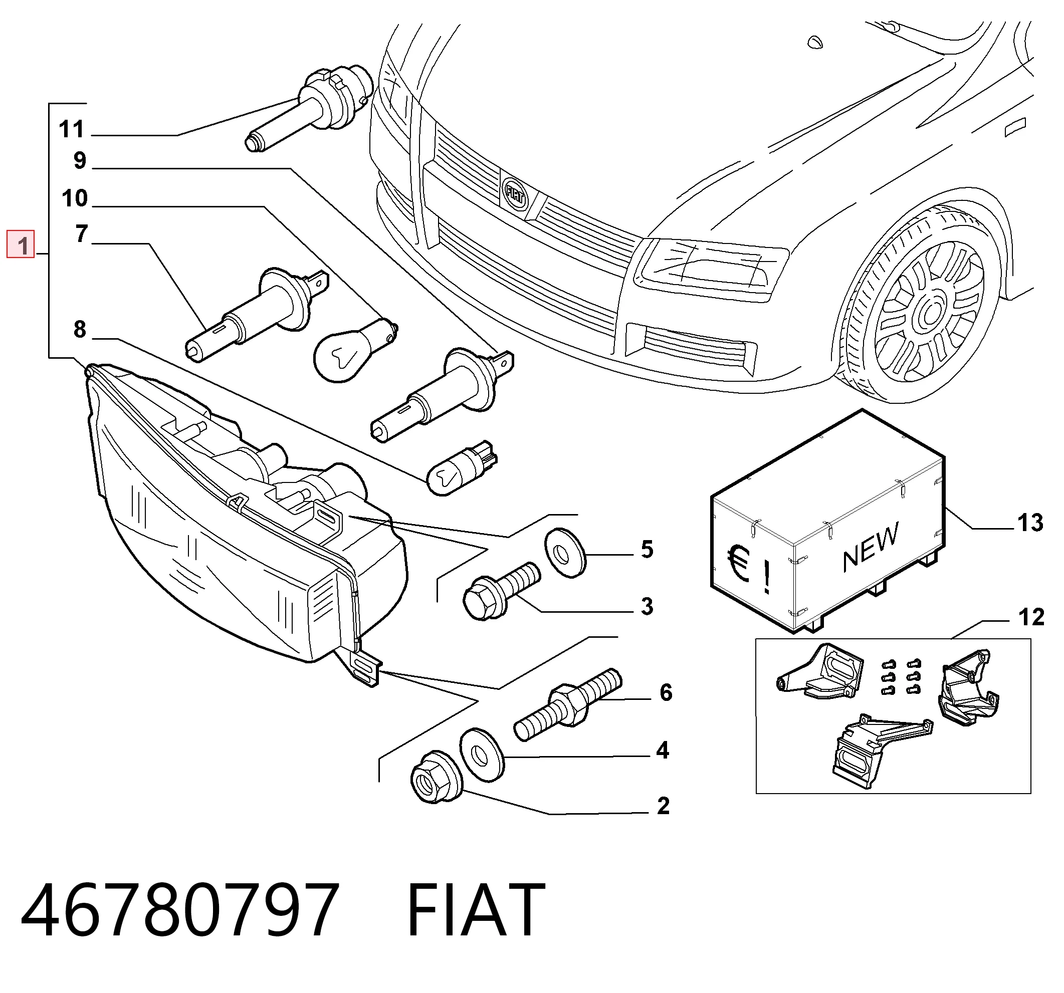 Фари Fiat Stilo хетчбек (192) (2001 - 2006) ціна, від 91.02 USD