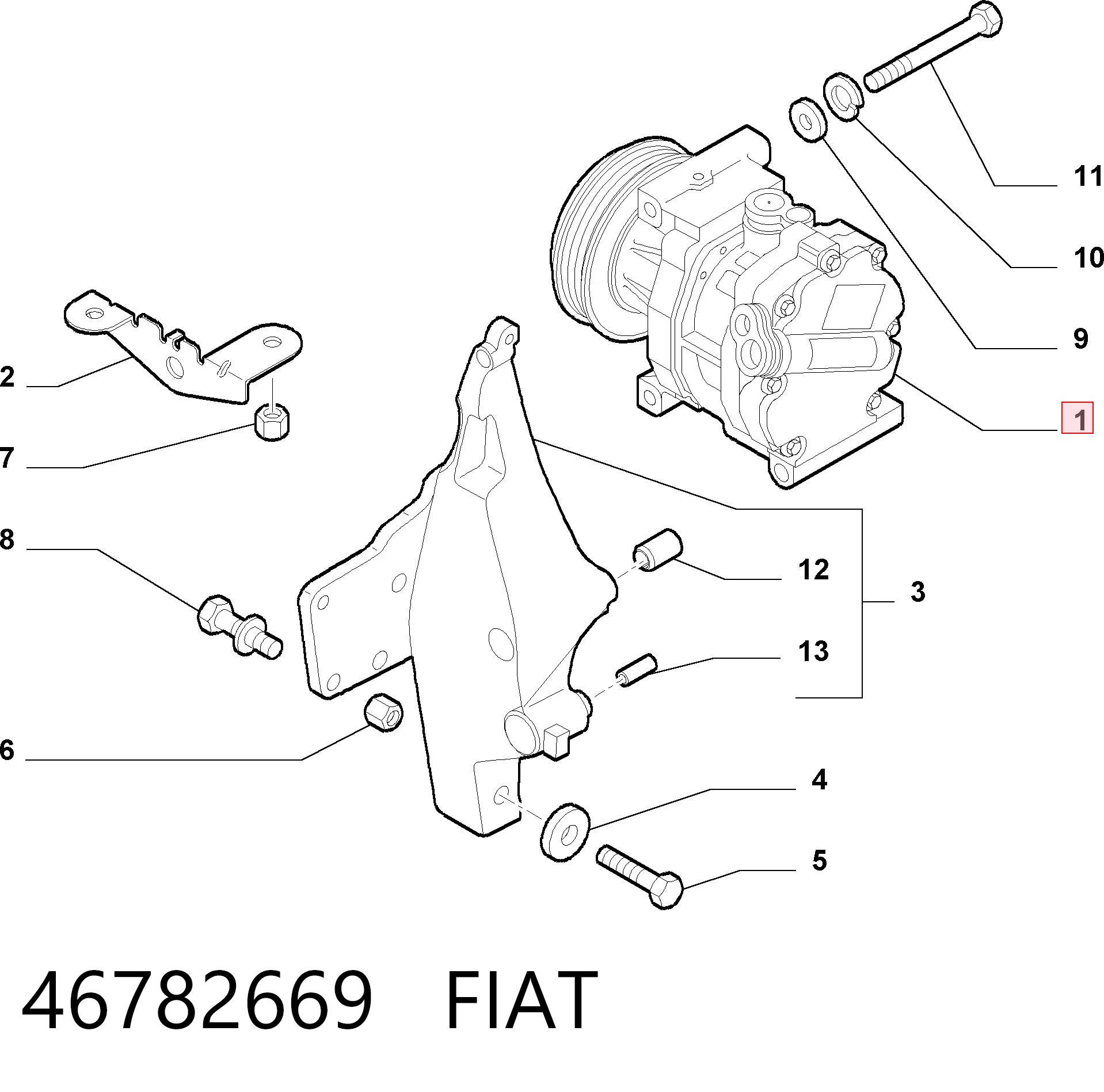 46782669 Fiat/Alfa/Lancia Компресор холодоагенту