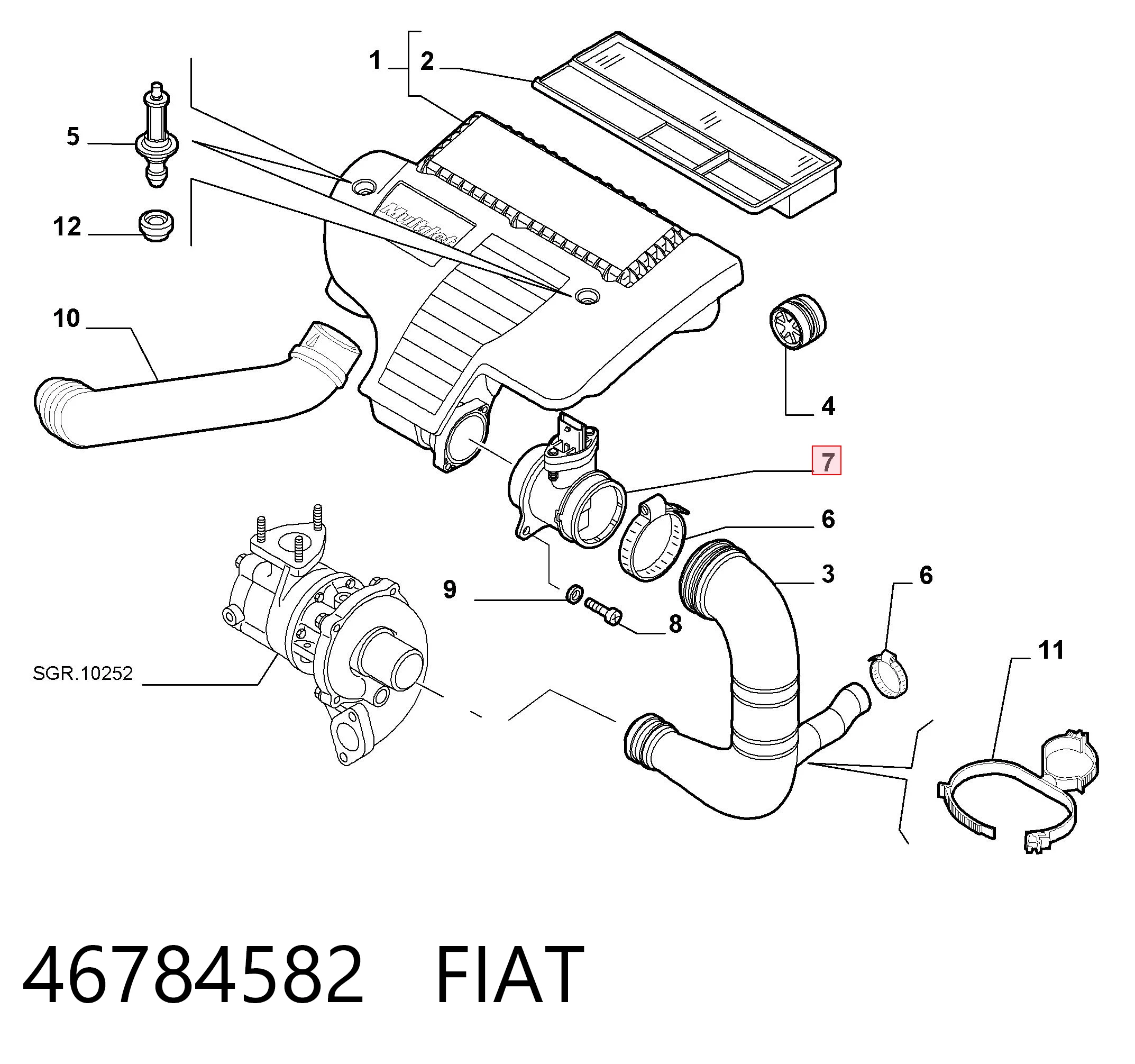 46784582 Fiat/Alfa/Lancia Датчик витрати повітря