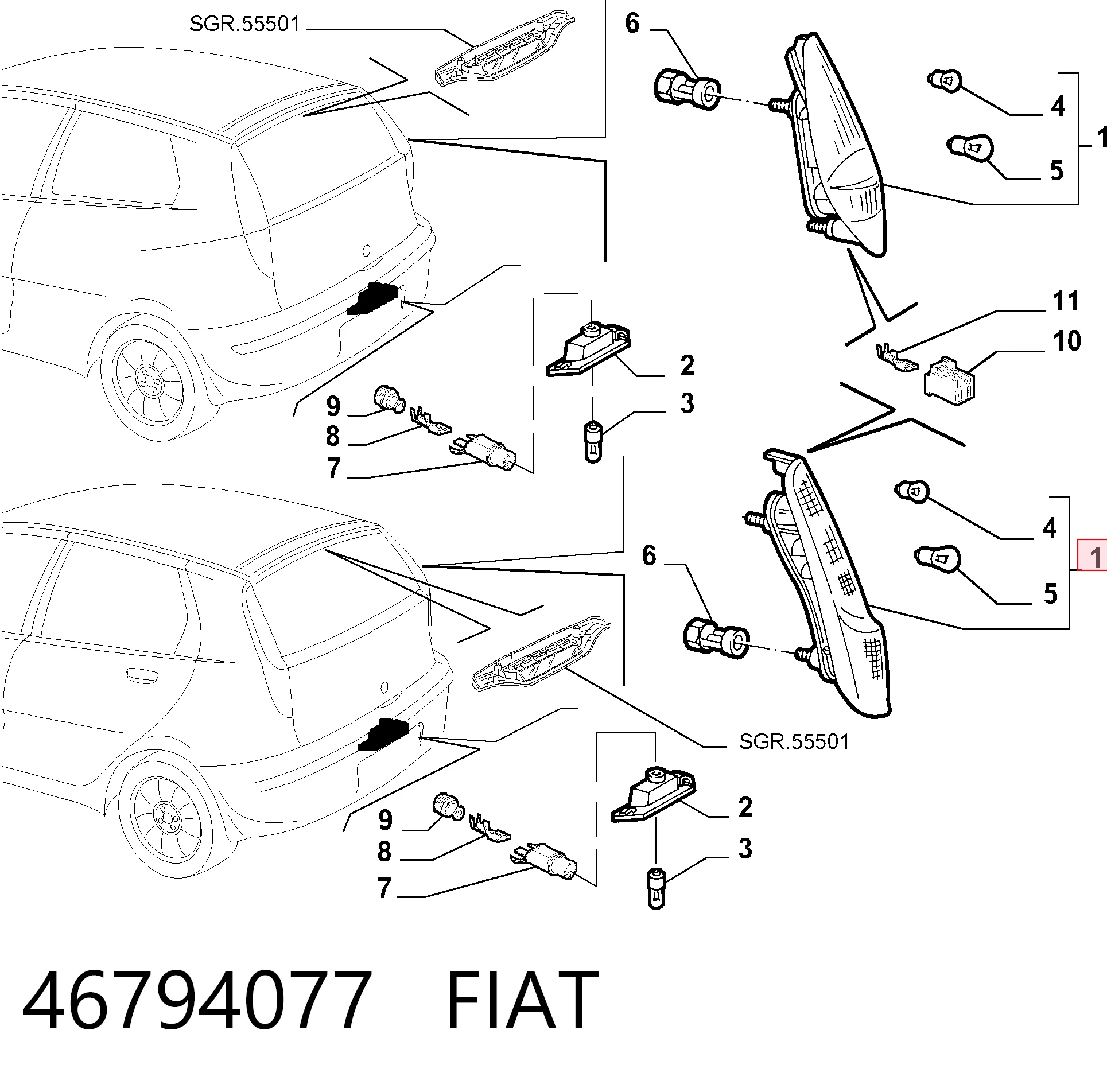 Купити Задня права фара Fiat Punto II 188