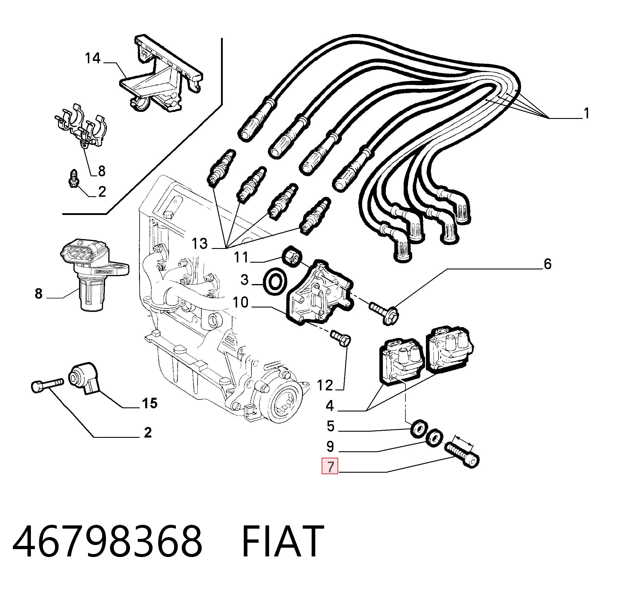46798368 Fiat/Alfa/Lancia Датчик розподільного вала