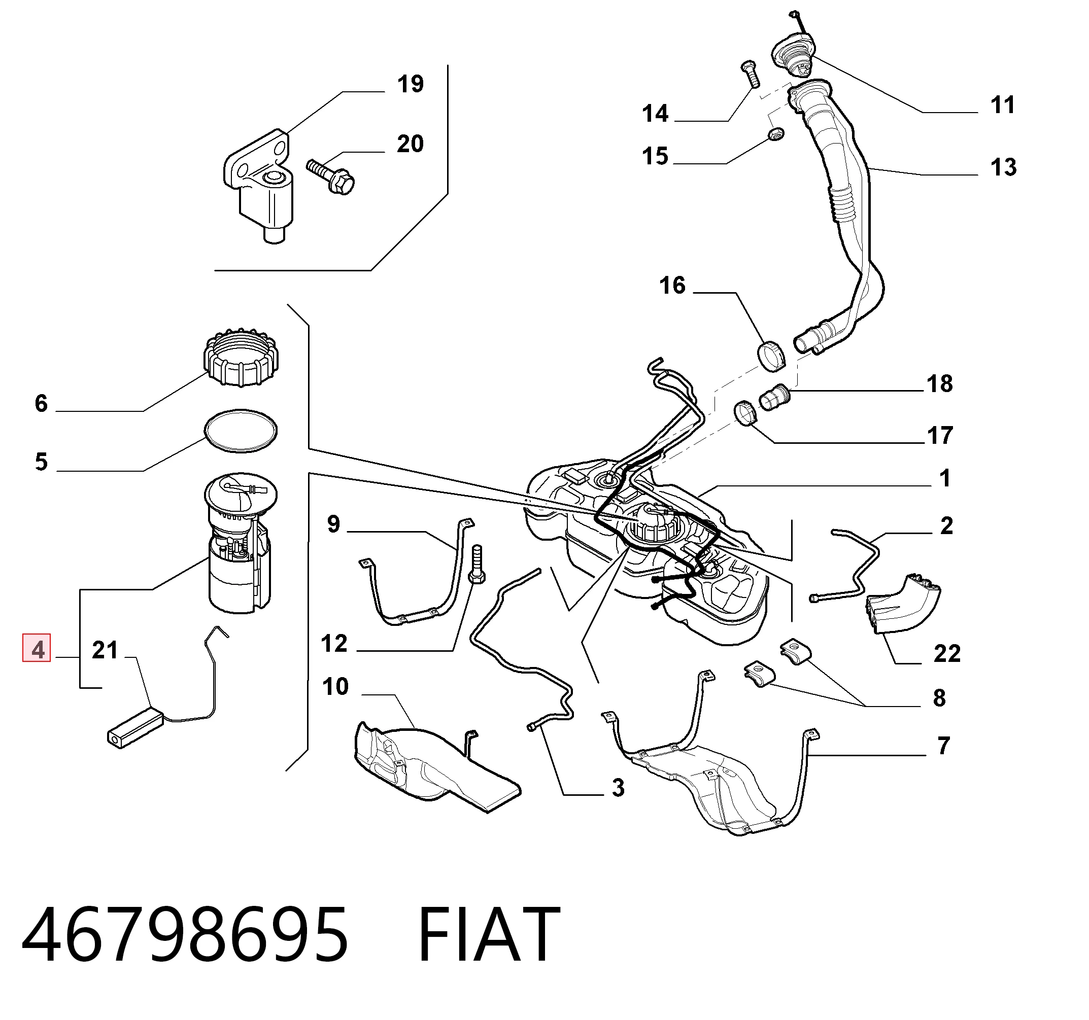 46798695 Fiat/Alfa/Lancia Електробензонасос