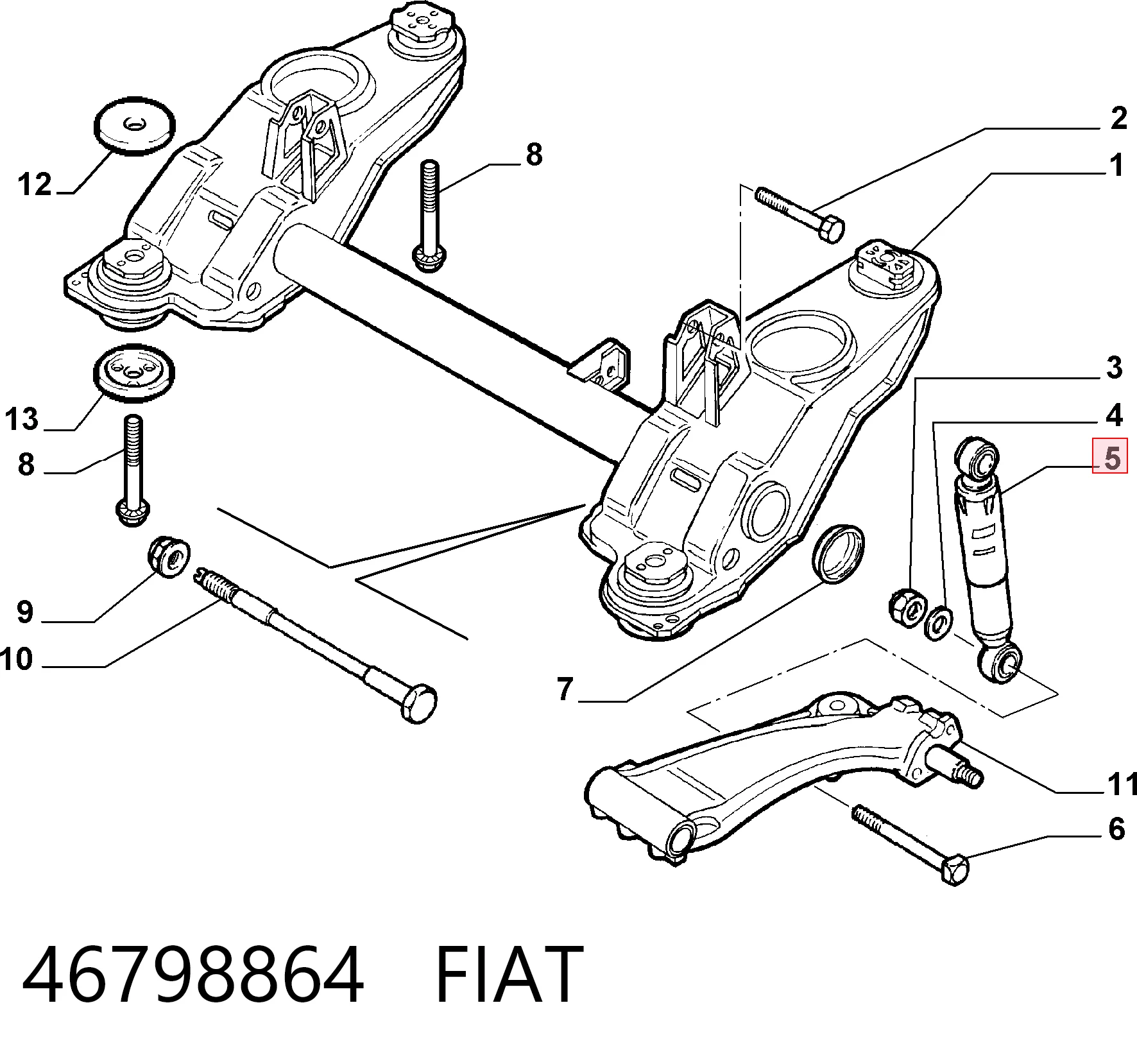 Задній амортизатор Fiat Marea 