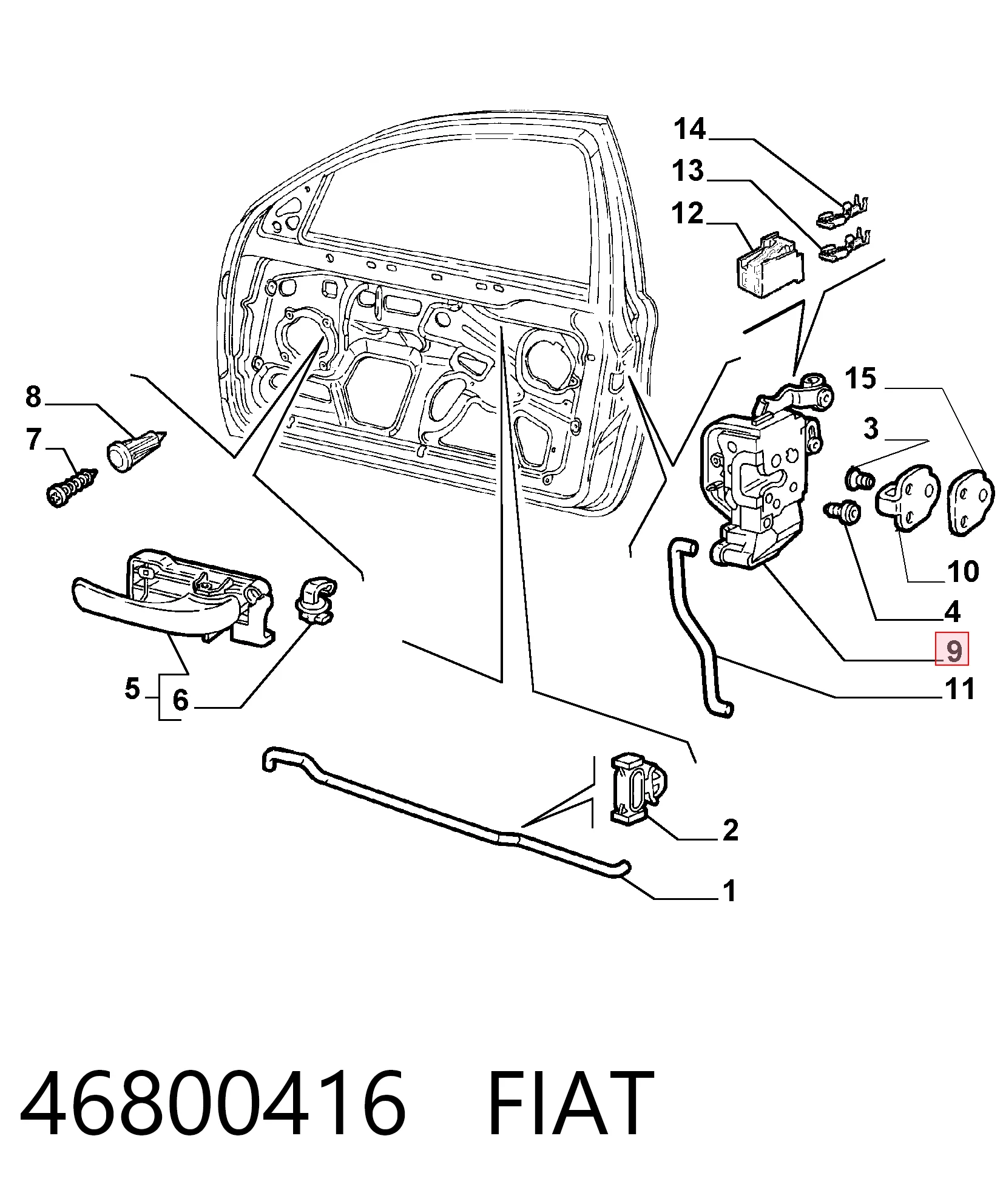 Замок водійських дверей на Alfa Romeo 147  937