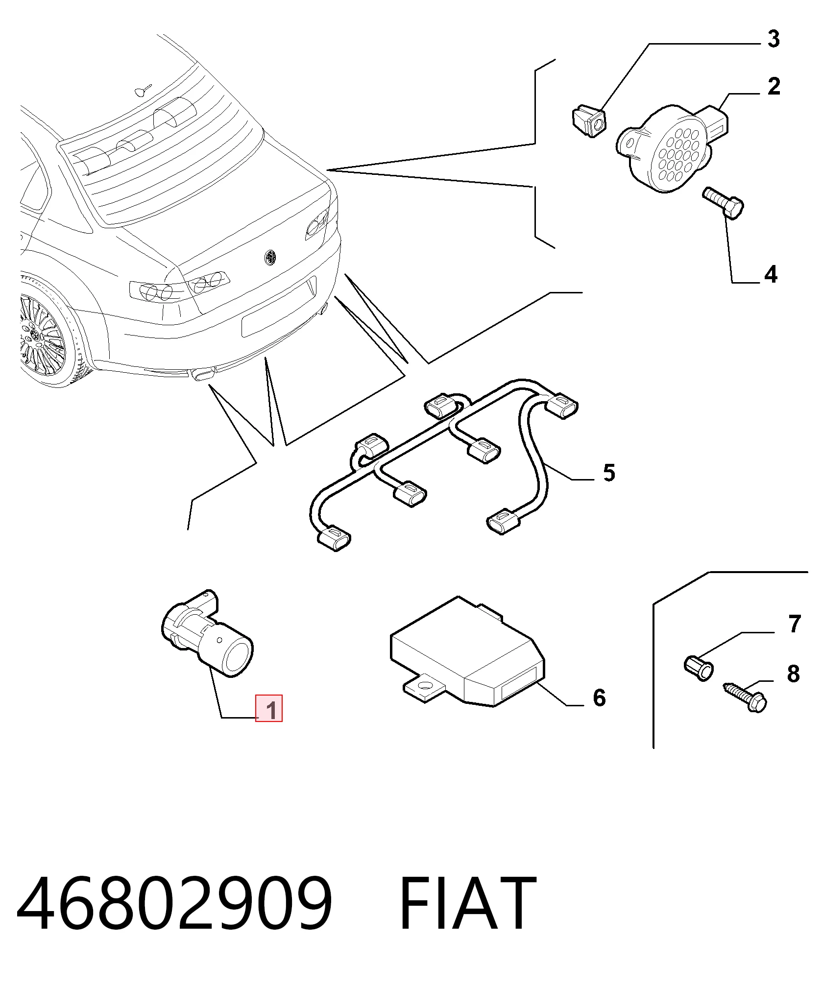 46802909 Fiat/Alfa/Lancia Акустична паркувальна система