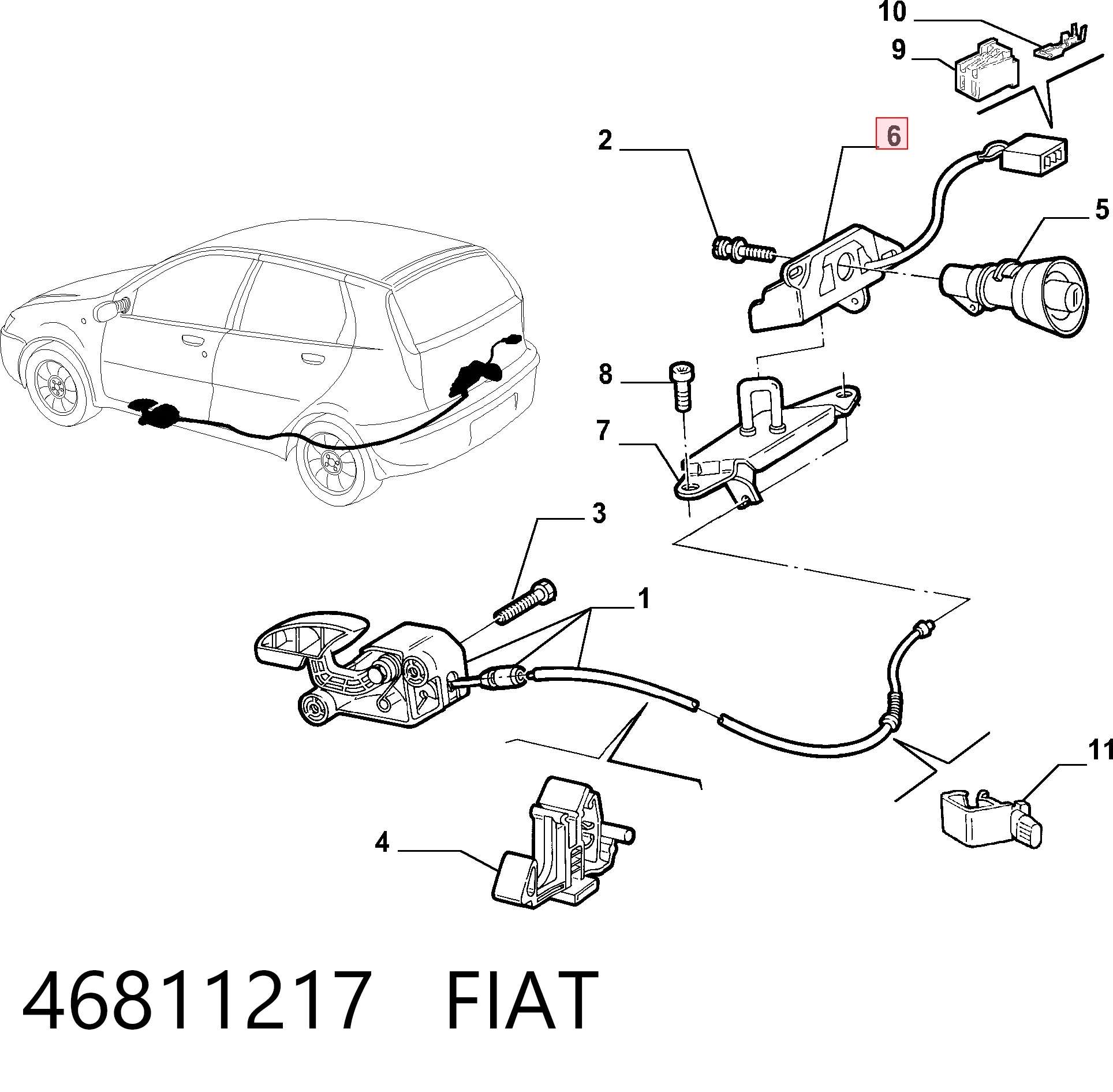 Замок дверей багажника Fiat Punto II хетчбек (188) (1999 - 2012) ціна, від 16.95 USD