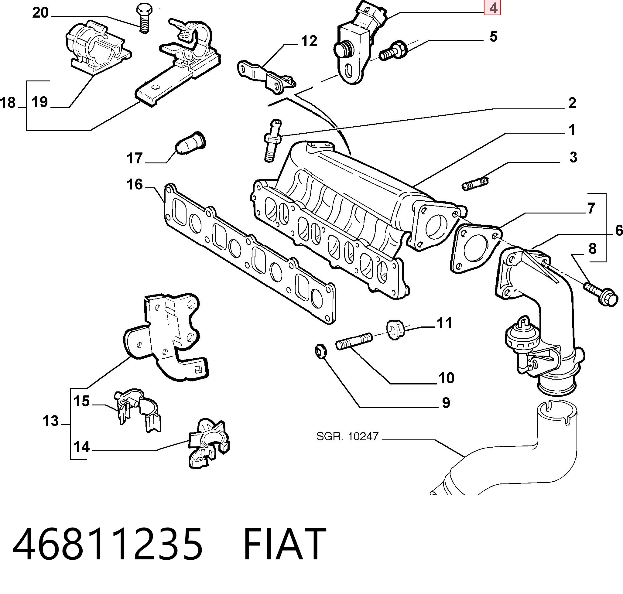 46811235 Fiat/Alfa/Lancia Датчик наддува