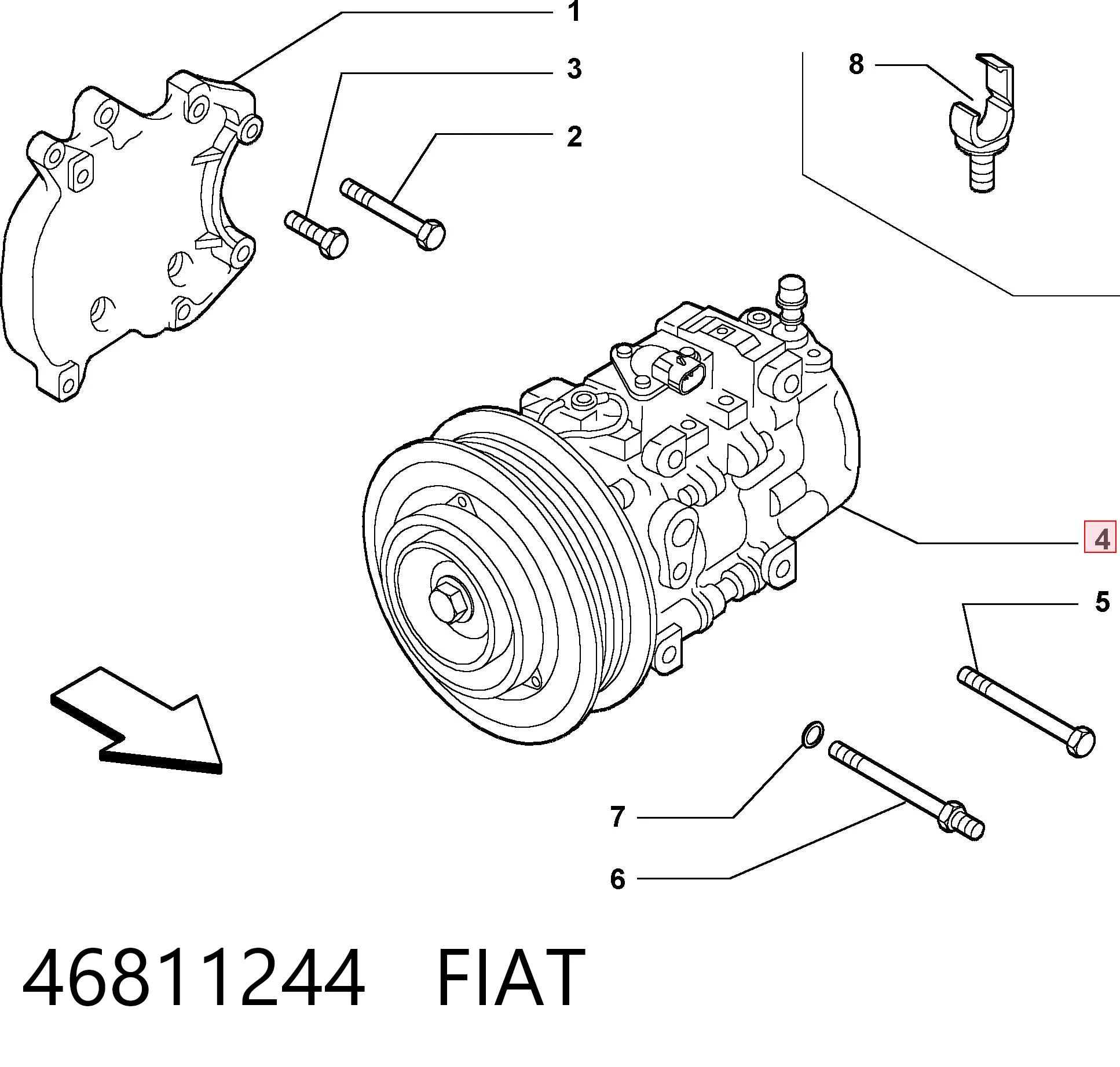 46811244 Fiat/Alfa/Lancia Компресор холодоагенту