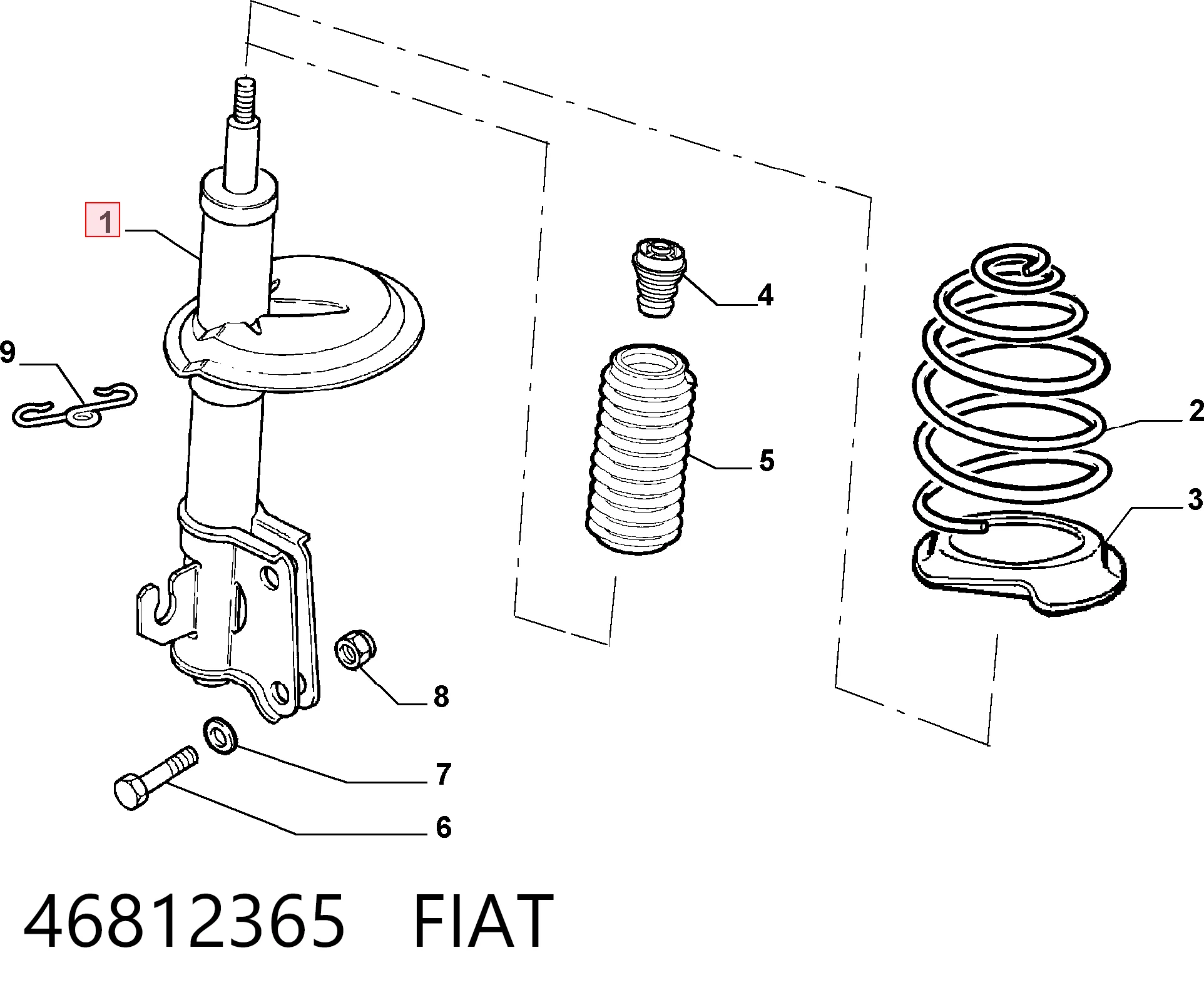 Амортизатор передній 51756353 Opar