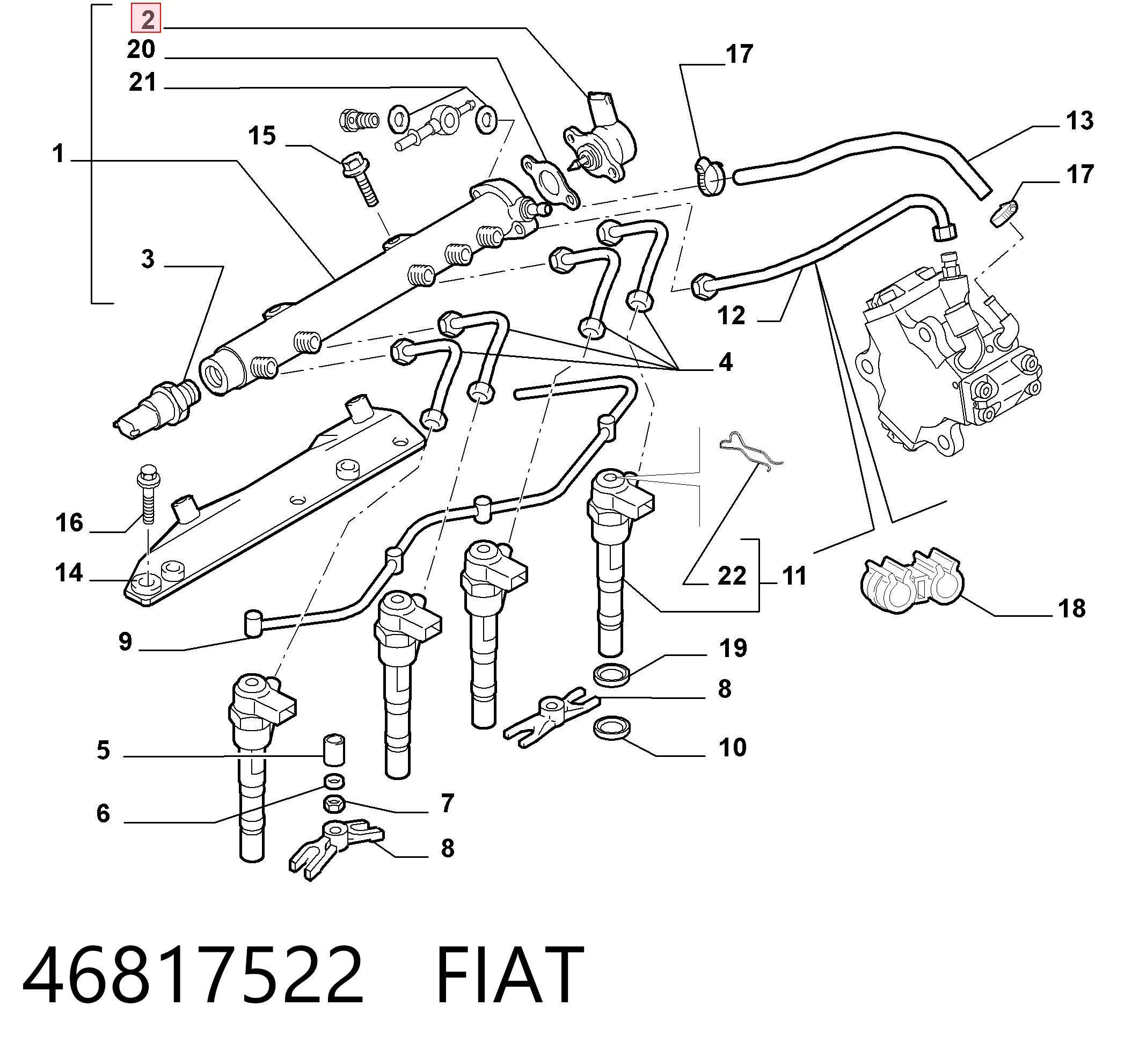 46817522 Fiat/Alfa/Lancia Регулятор тиску палива