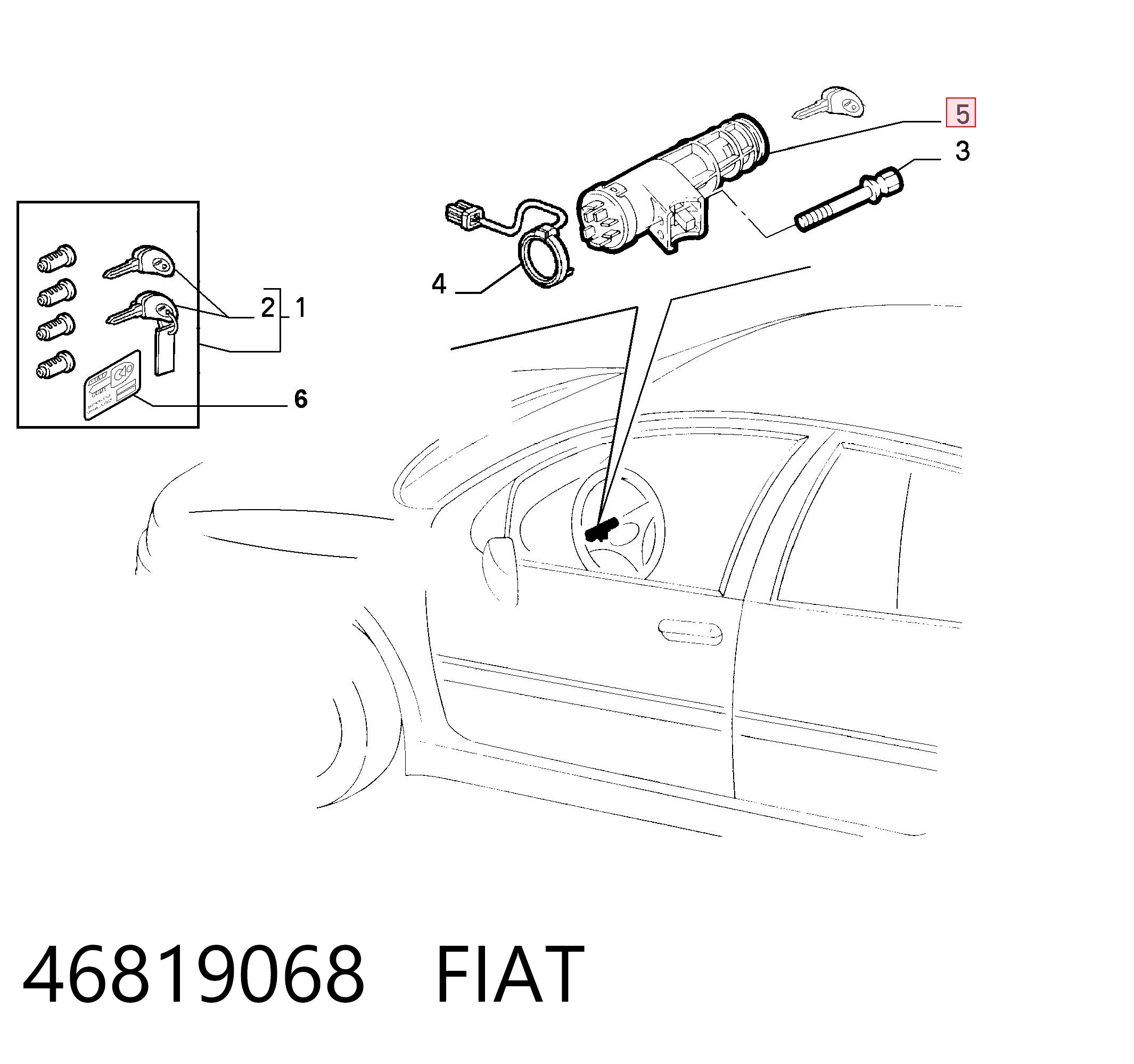 46819068 Fiat/Alfa/Lancia Замок запалювання