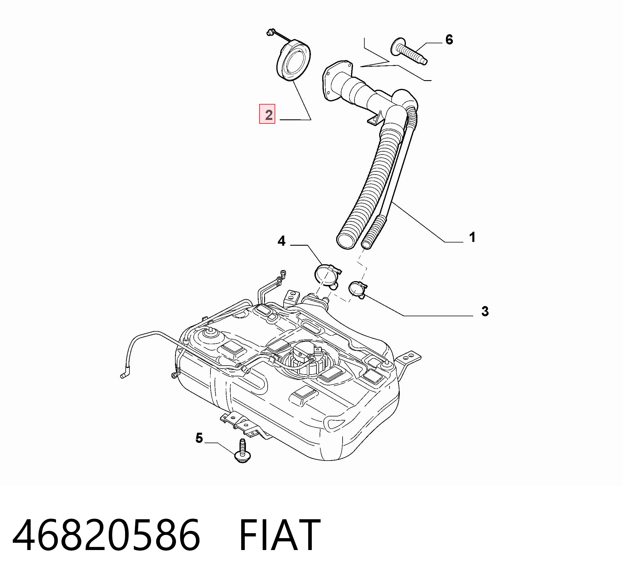 46820586 Fiat/Alfa/Lancia Кришка / пробка бензобака