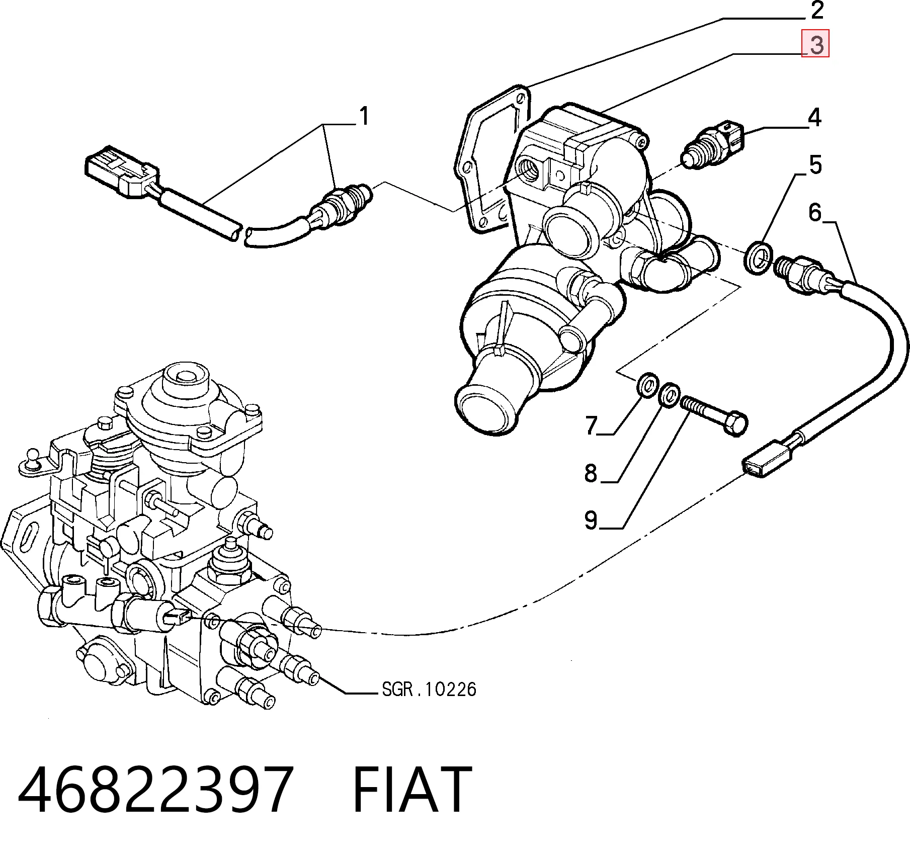 Термостат в зборі Fiat Albea 