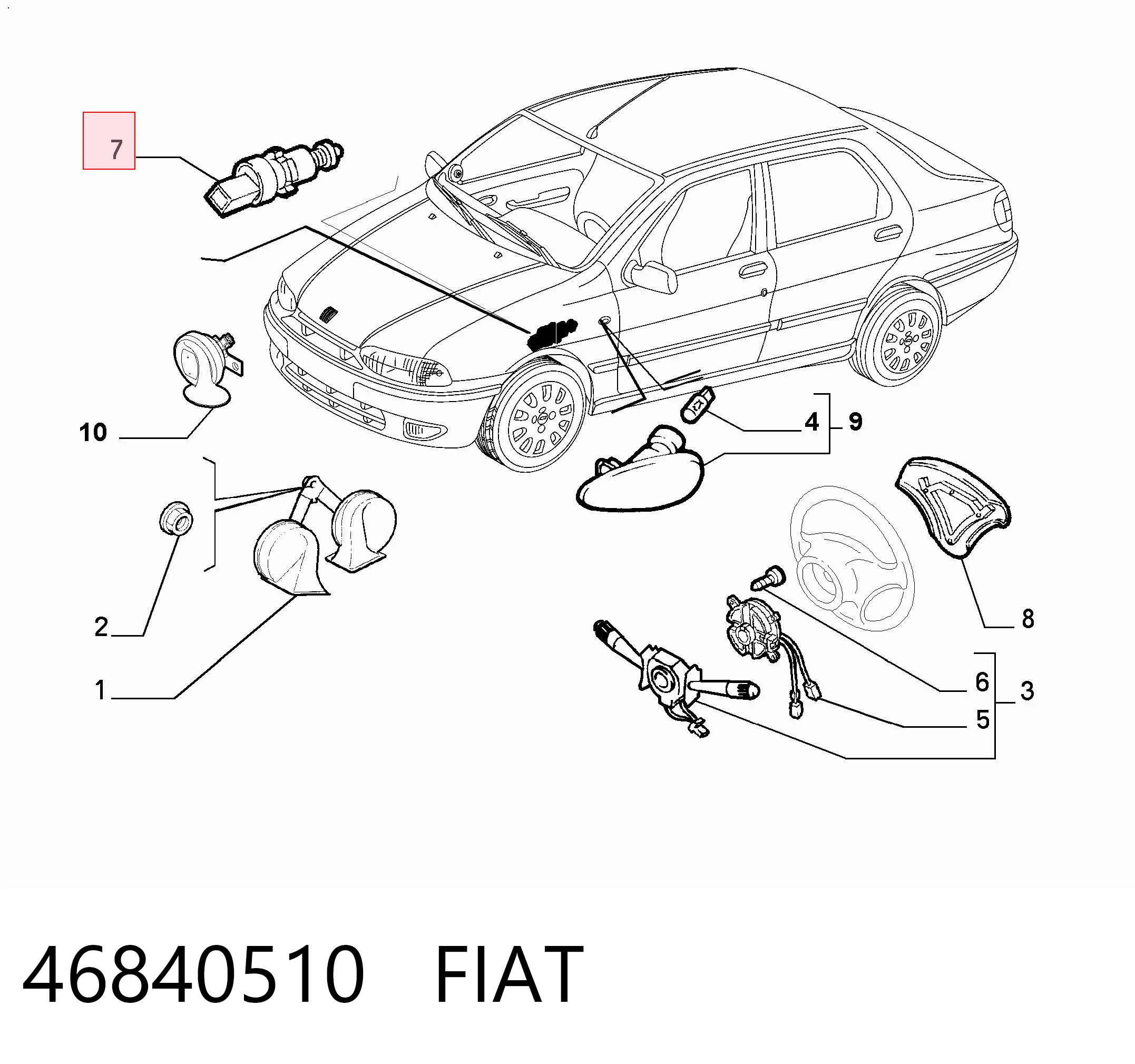 46840510 Fiat/Alfa/Lancia Лягушка стоп-сигналу