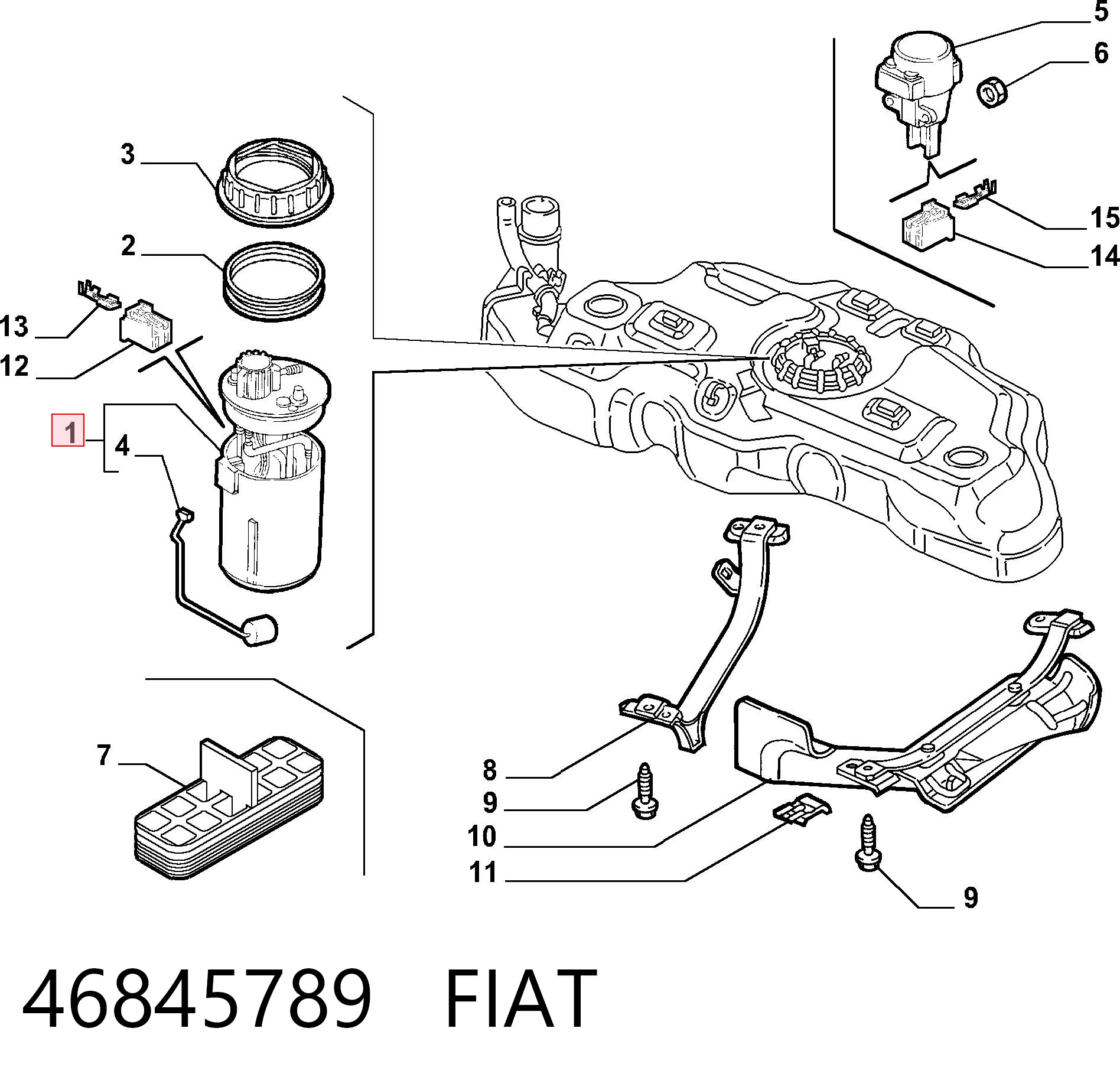 46845789 Fiat/Alfa/Lancia Електробензонасос