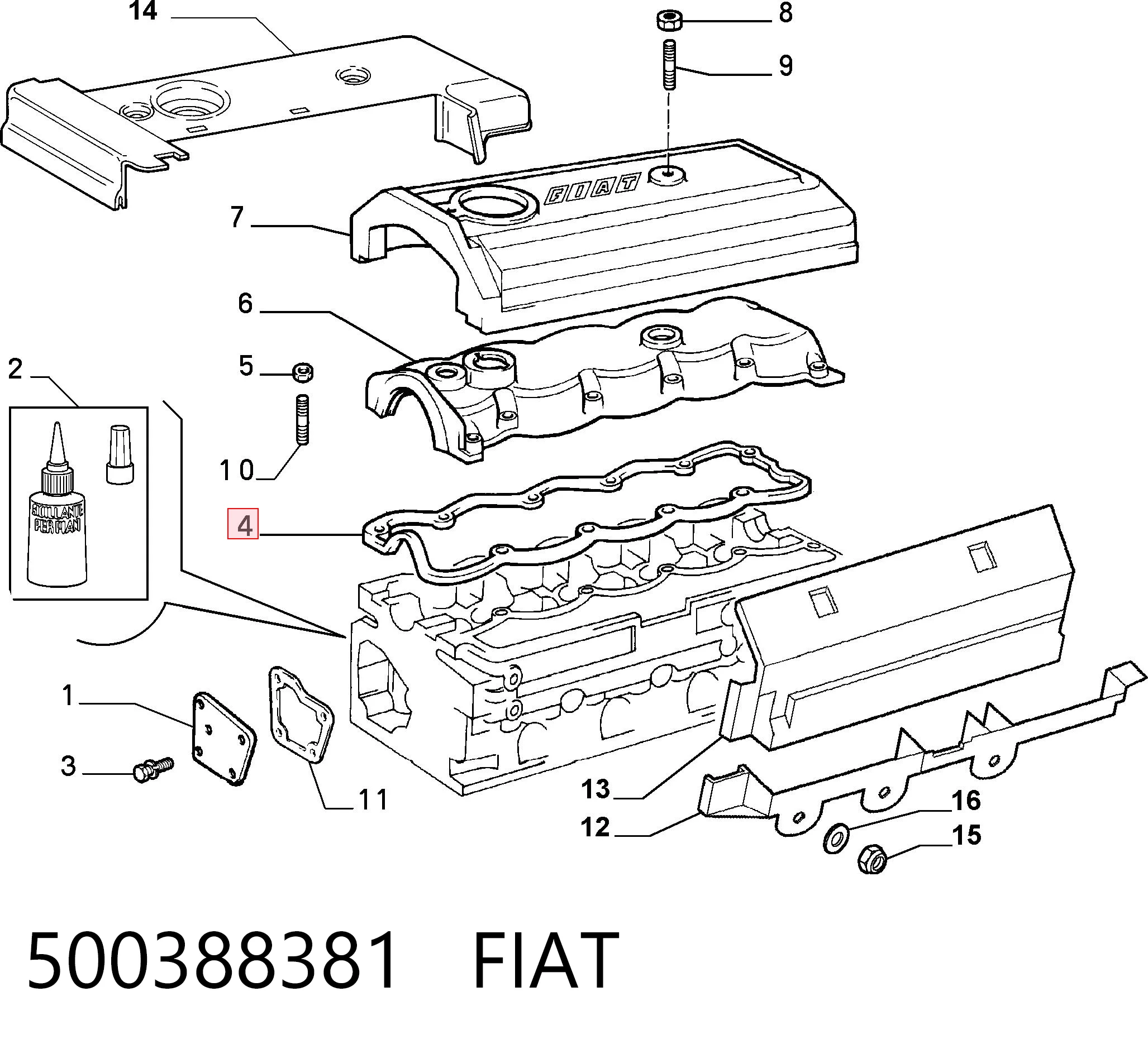 Прокладка клапанної кришки двигуна Iveco 99462588