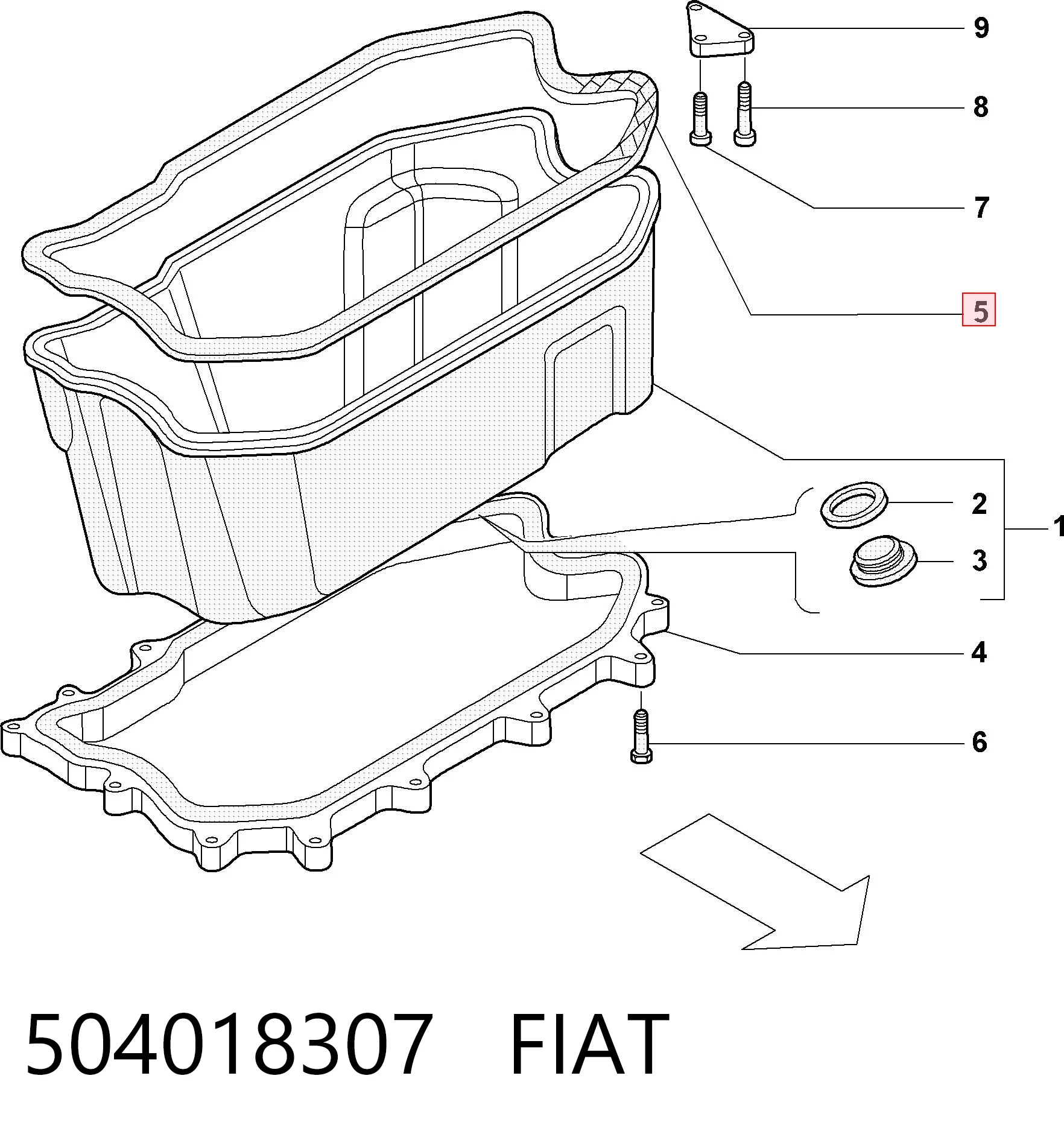 Купити 504018307 Iveco Прокладка піддону картера двигуна