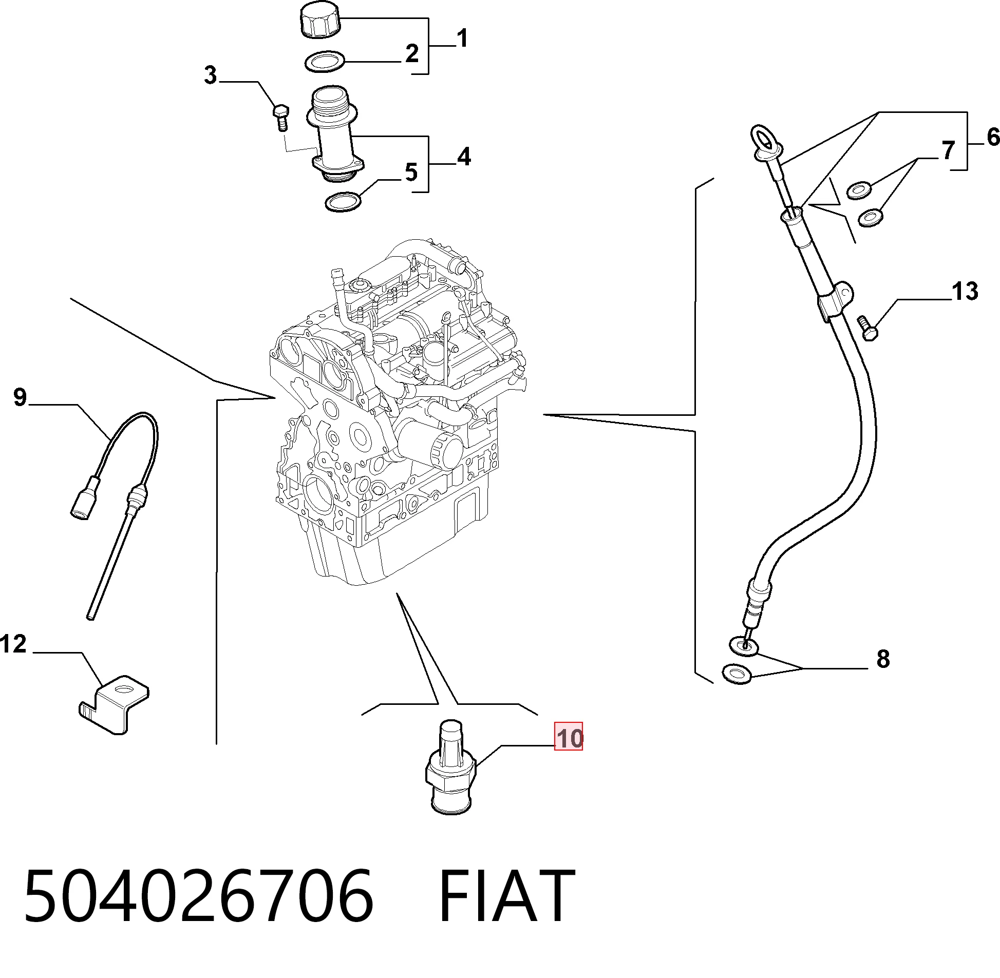 504026706 Fiat/Alfa/Lancia Датчик показника тиску масла