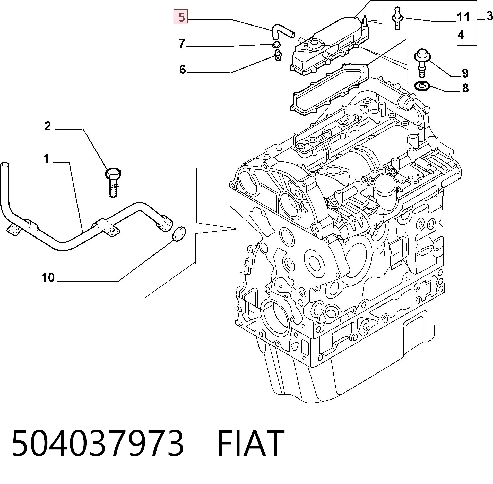 Купити 504037973 Iveco Шланг для видалення повітря