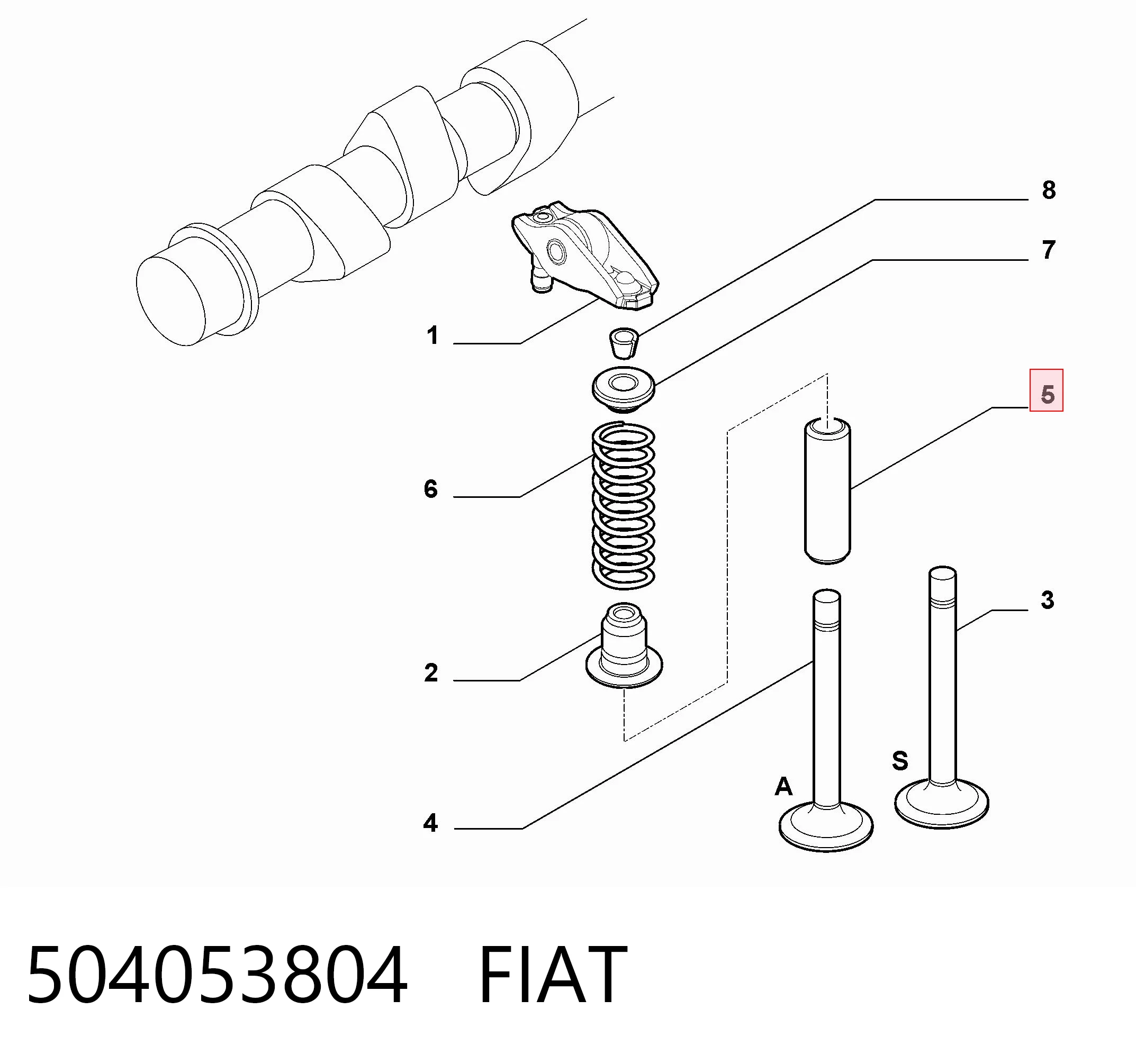 504053804 Iveco Напрямна клапана
