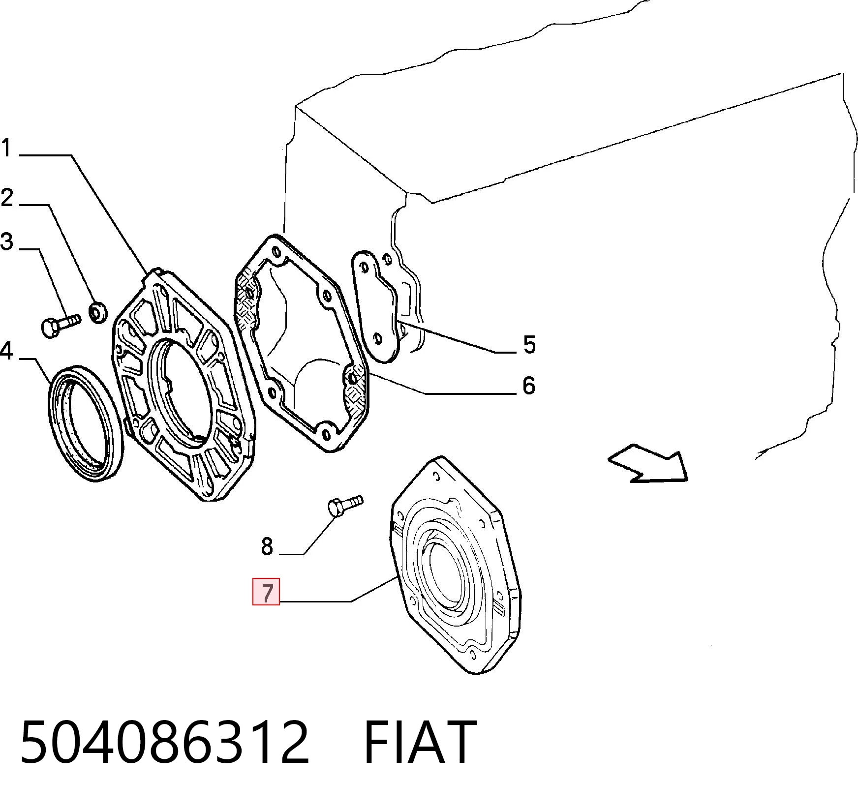 Купити 500315684 Iveco Сальник коленвала передній