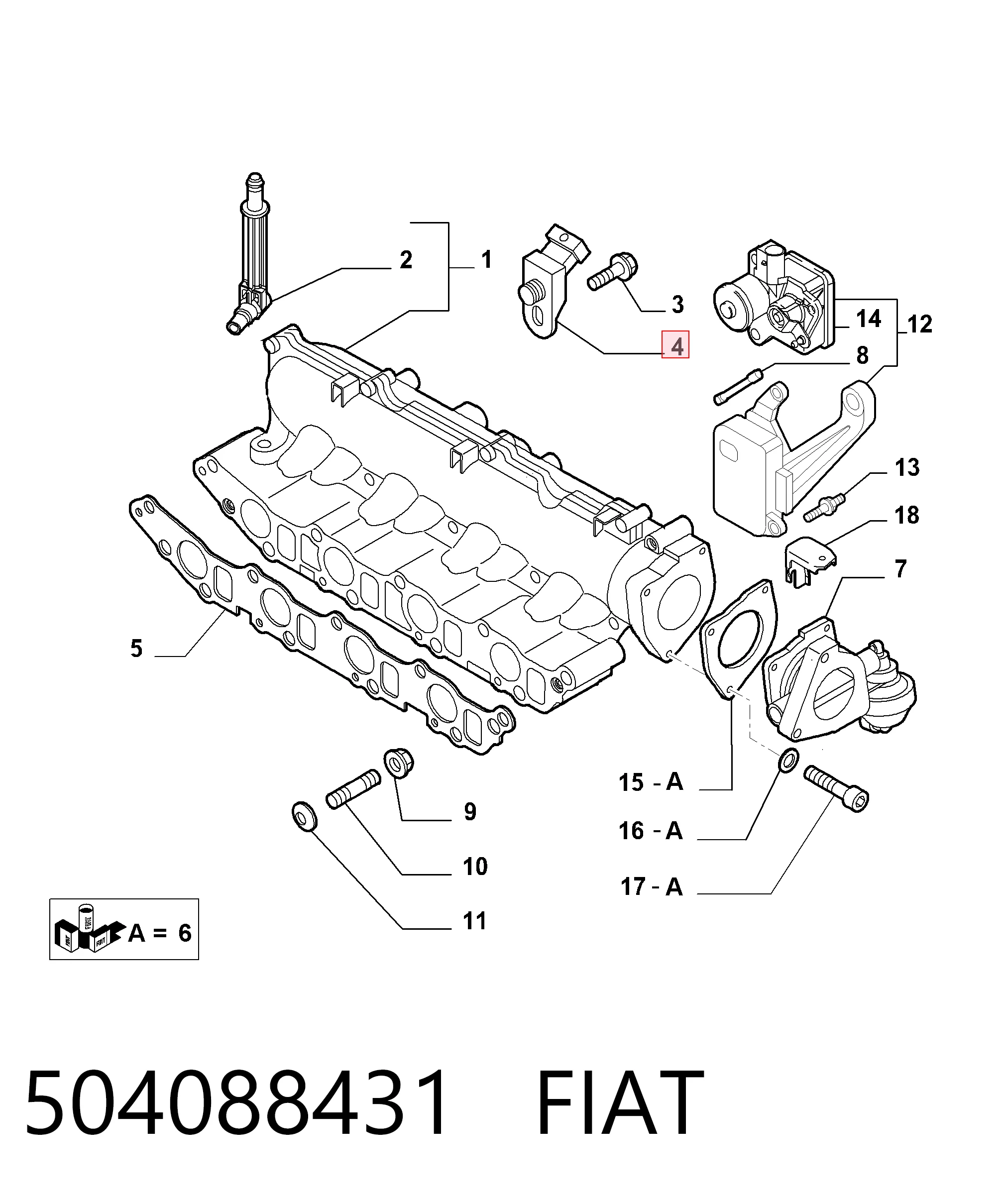 504088431 Fiat/Alfa/Lancia Датчик наддува