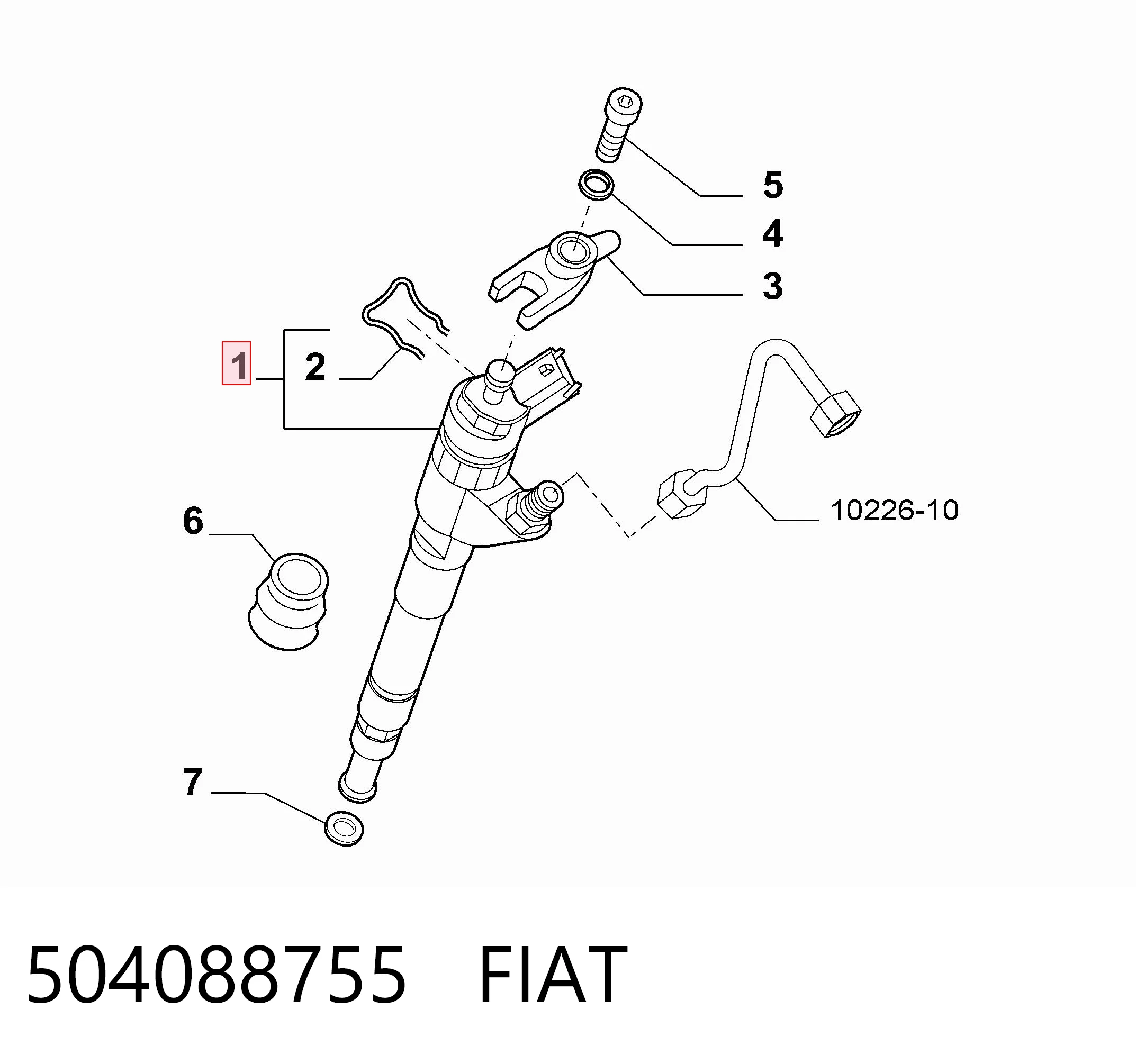 504088755 Fiat/Alfa/Lancia Форсунка вприску палива