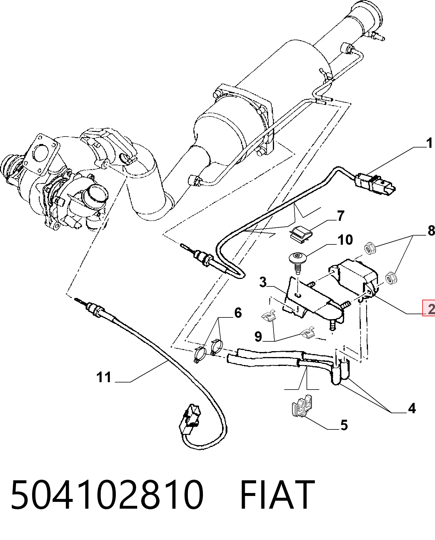 504102810 Fiat/Alfa/Lancia Датчик тиску вихлопних газів