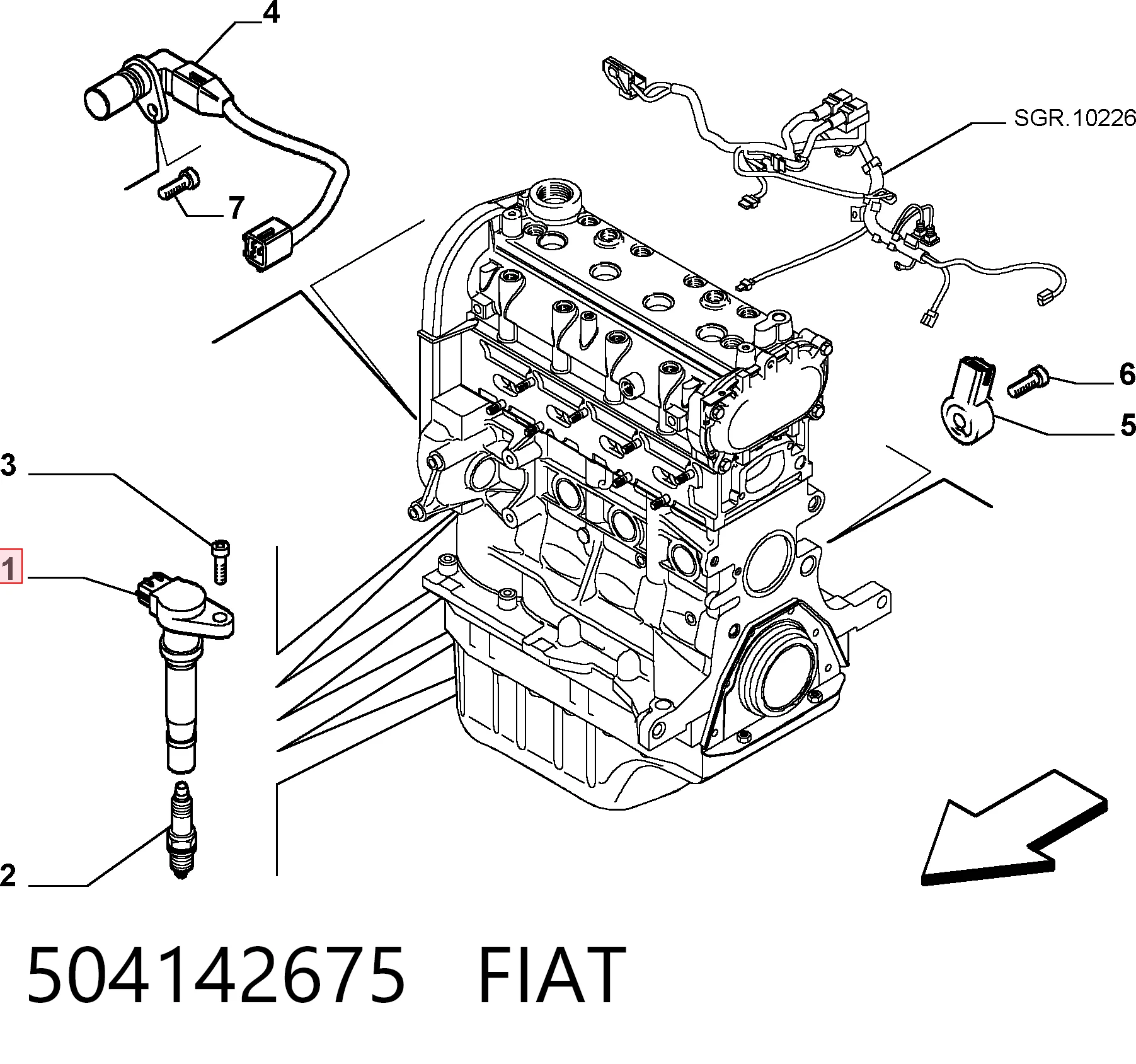504142675 Fiat/Alfa/Lancia Котушка запалювання