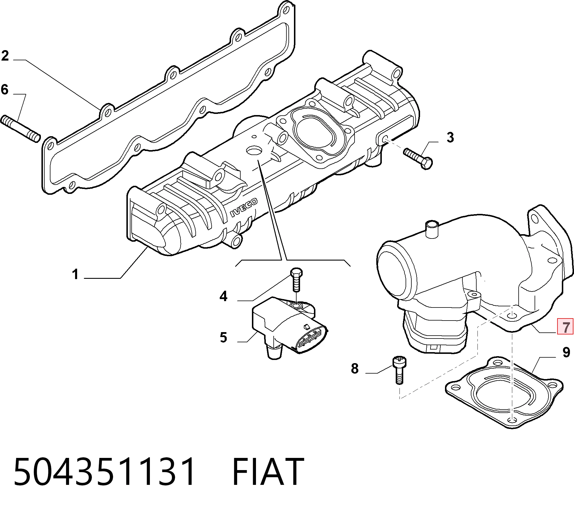 504351131 Fiat/Alfa/Lancia Дросільна заслінка в зборі