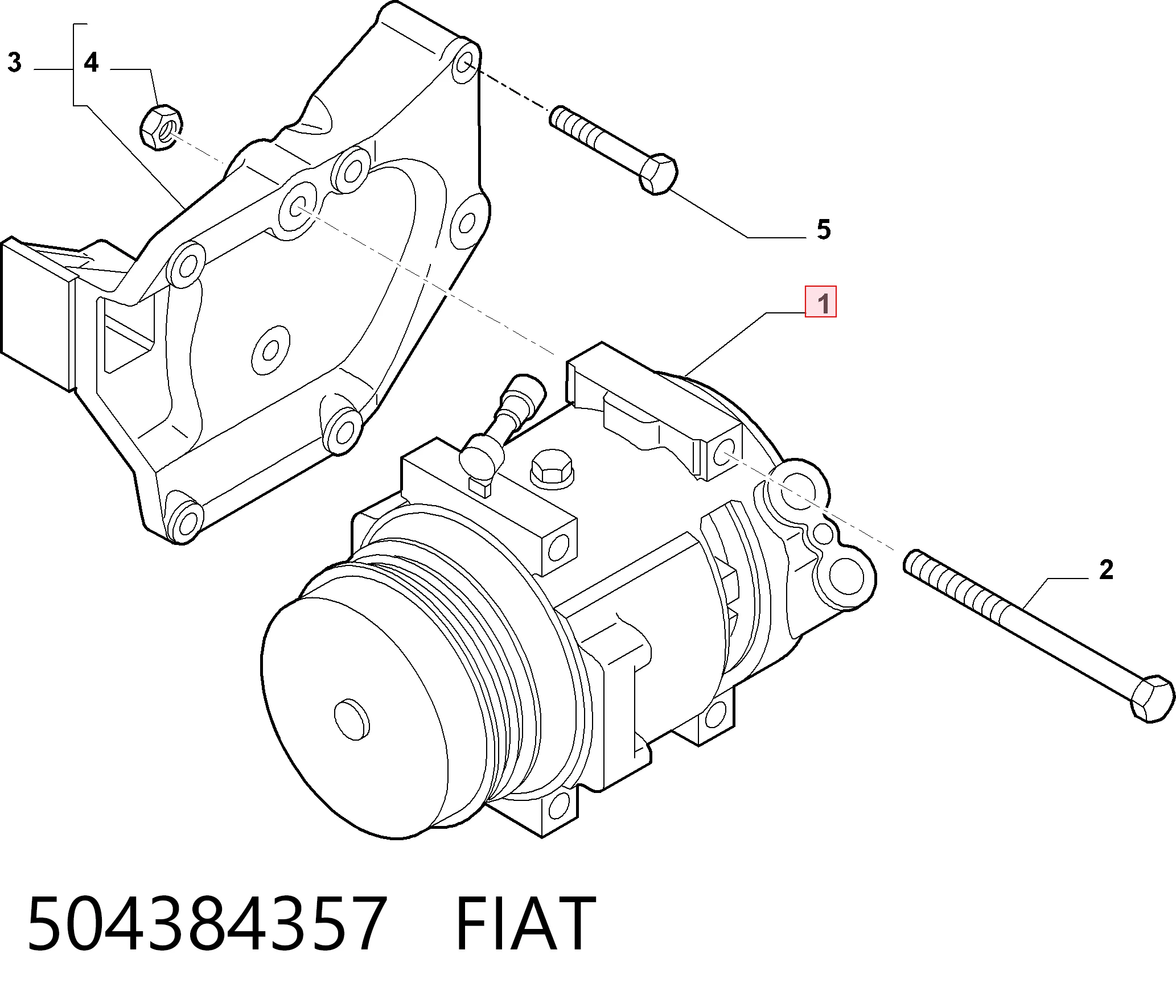 504384357 Fiat/Alfa/Lancia Компресор холодоагенту