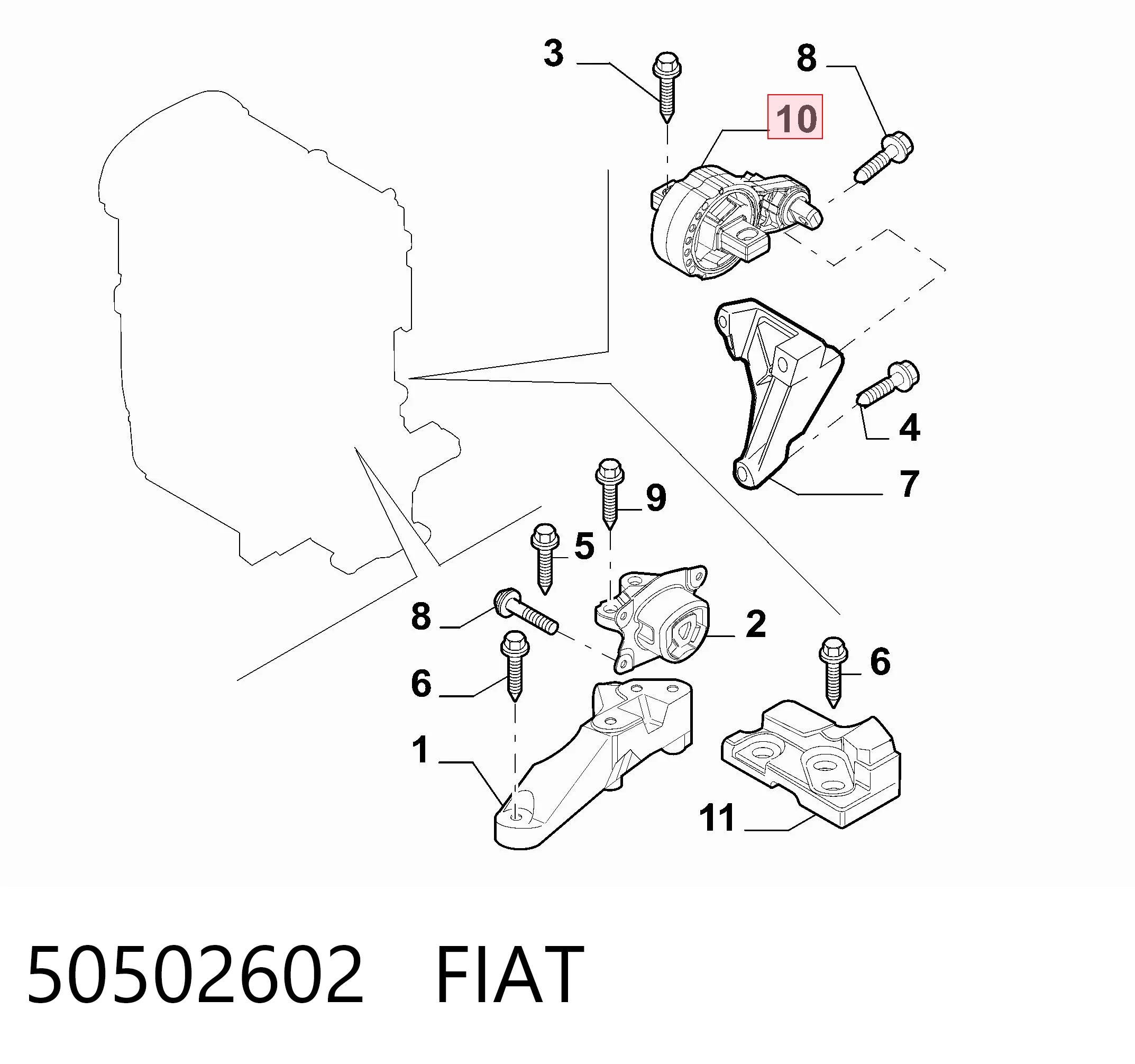Подушка двигуна задня 8534880CFG Magneti Marelli