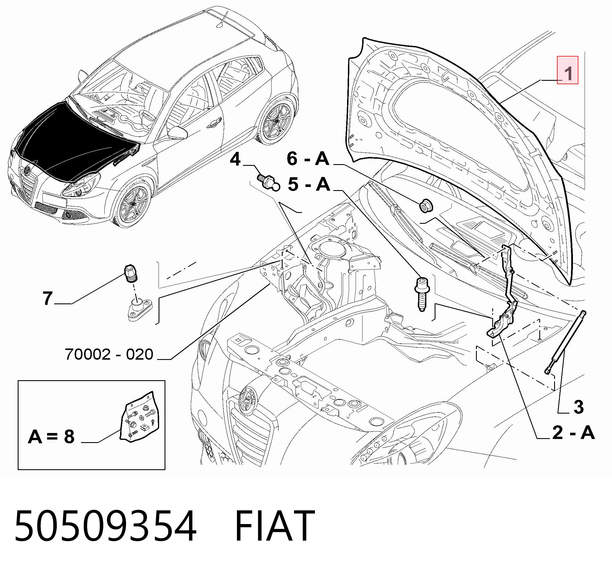 Капот Alfa Romeo Giulietta хетчбек (940) (2010 - 2020) ціна, від 400.48 USD