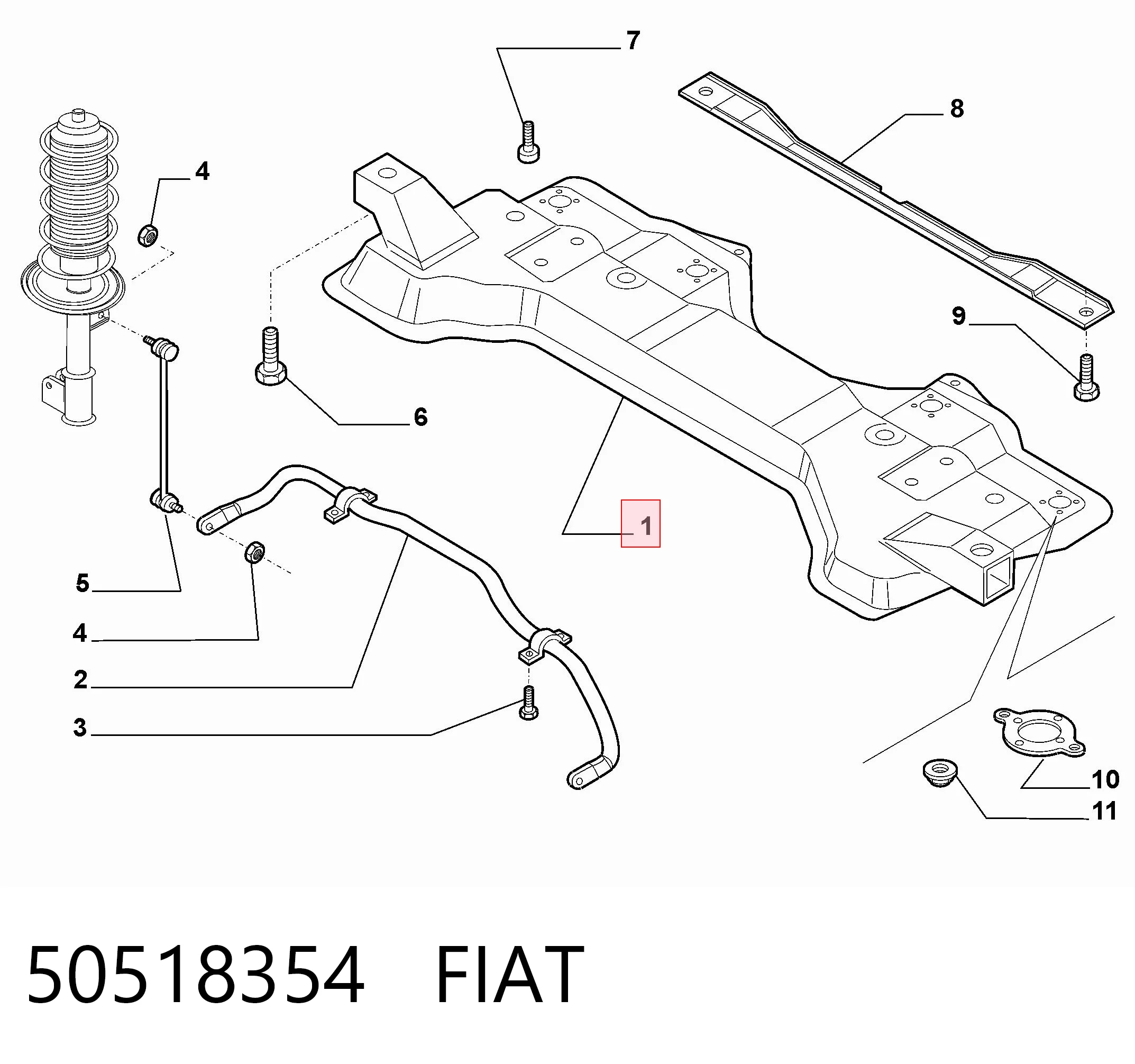 Підрамник передньої підвіски Opel YR00051480 ціна, від 6.87 USD