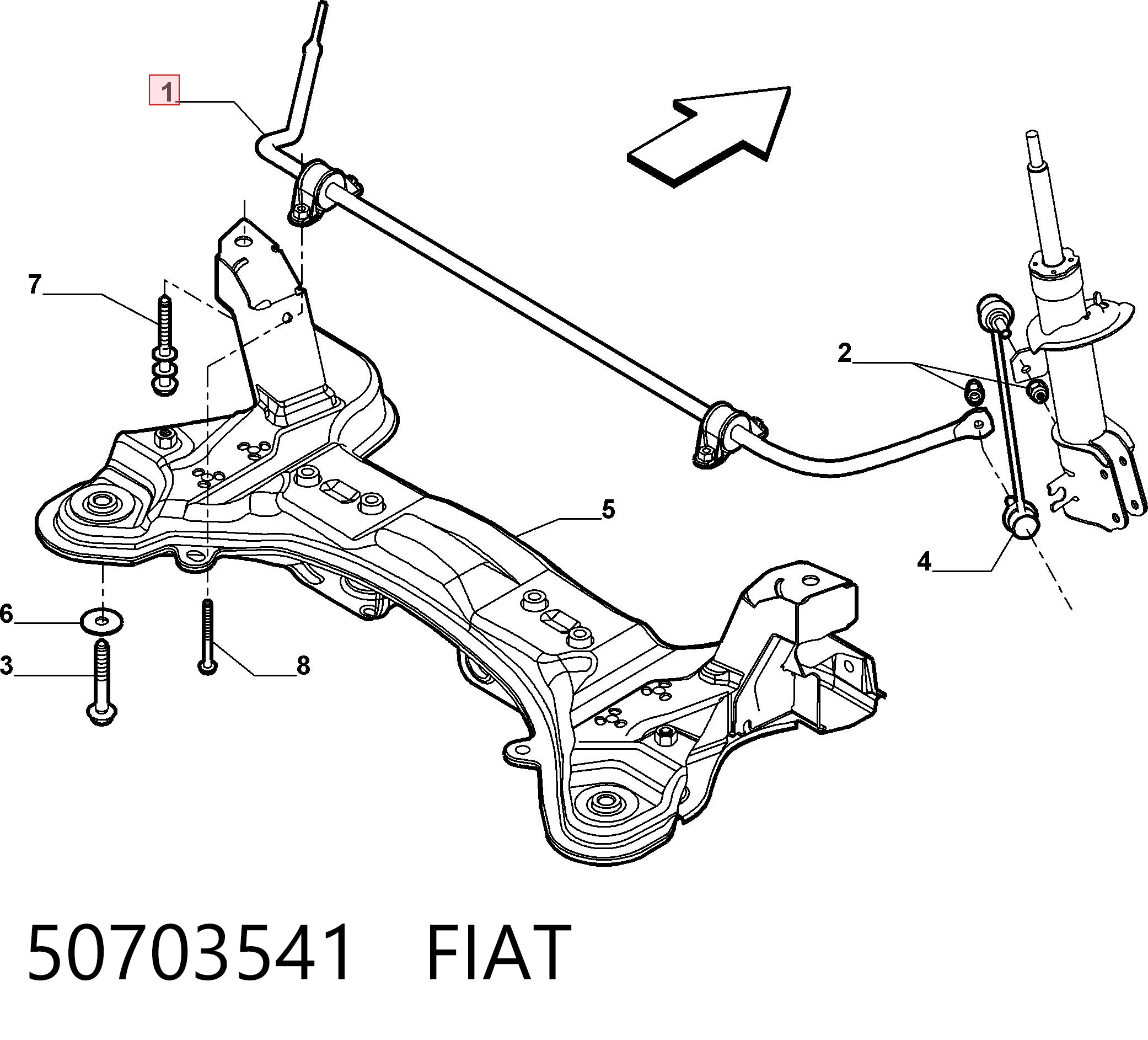 Стабілізатор передній стійкості Fiat Stilo хетчбек (192) (2001 - 2006) ціна, від 174.92 USD