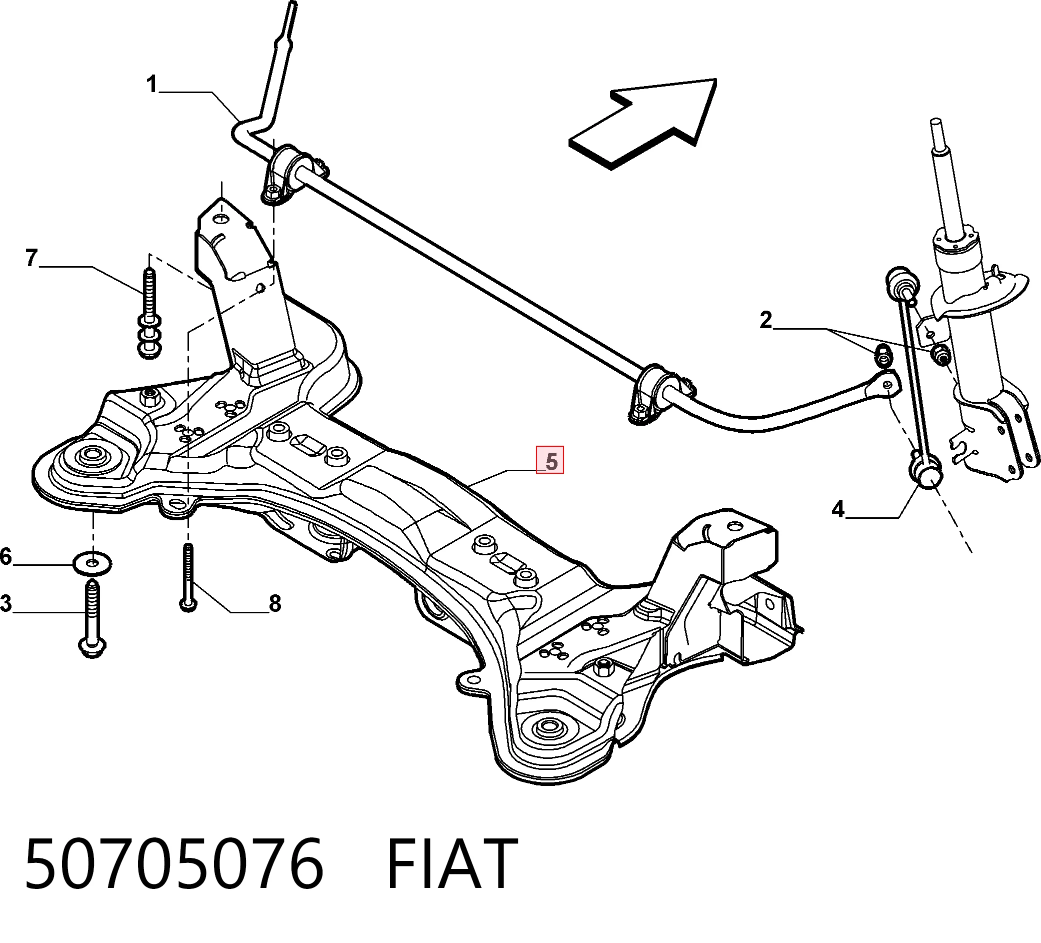  Підрамник передній Fiat Stilo 