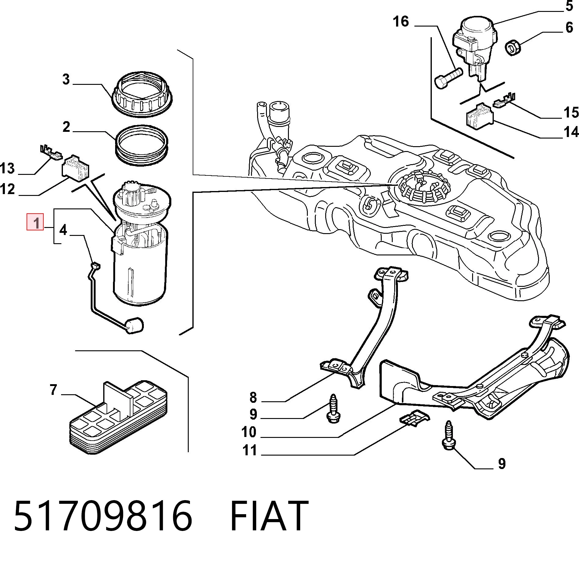 51709816 Fiat/Alfa/Lancia Електробензонасос