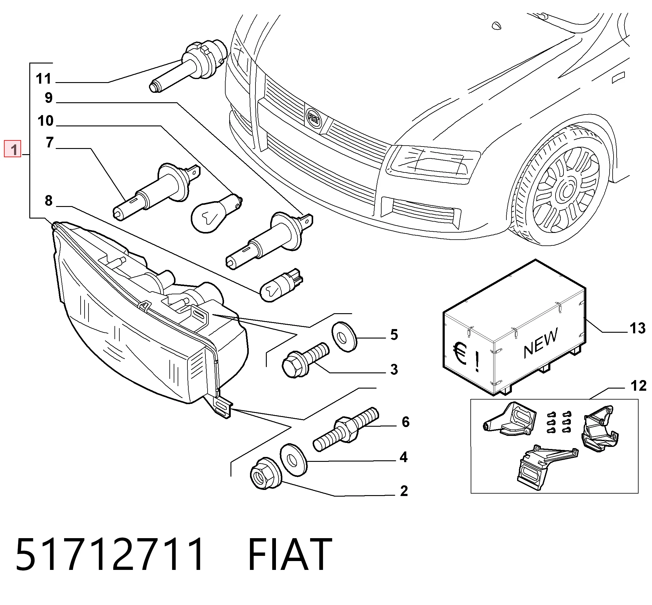 Купити Фара ліва Fiat Stilo  192