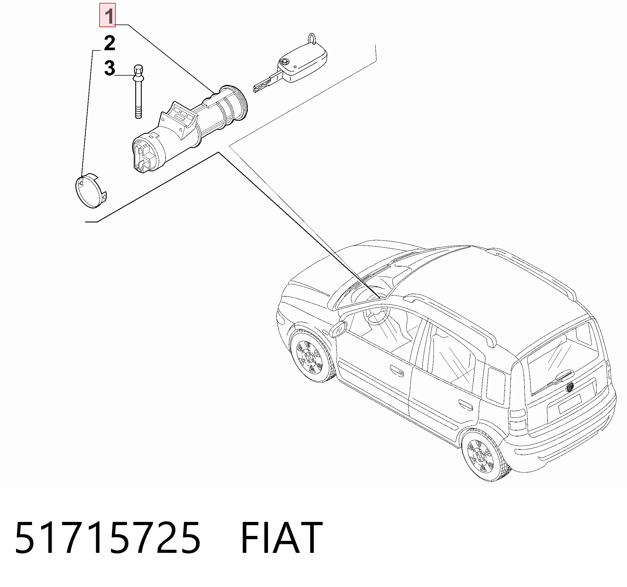 Замок запалювання Fiat Panda II