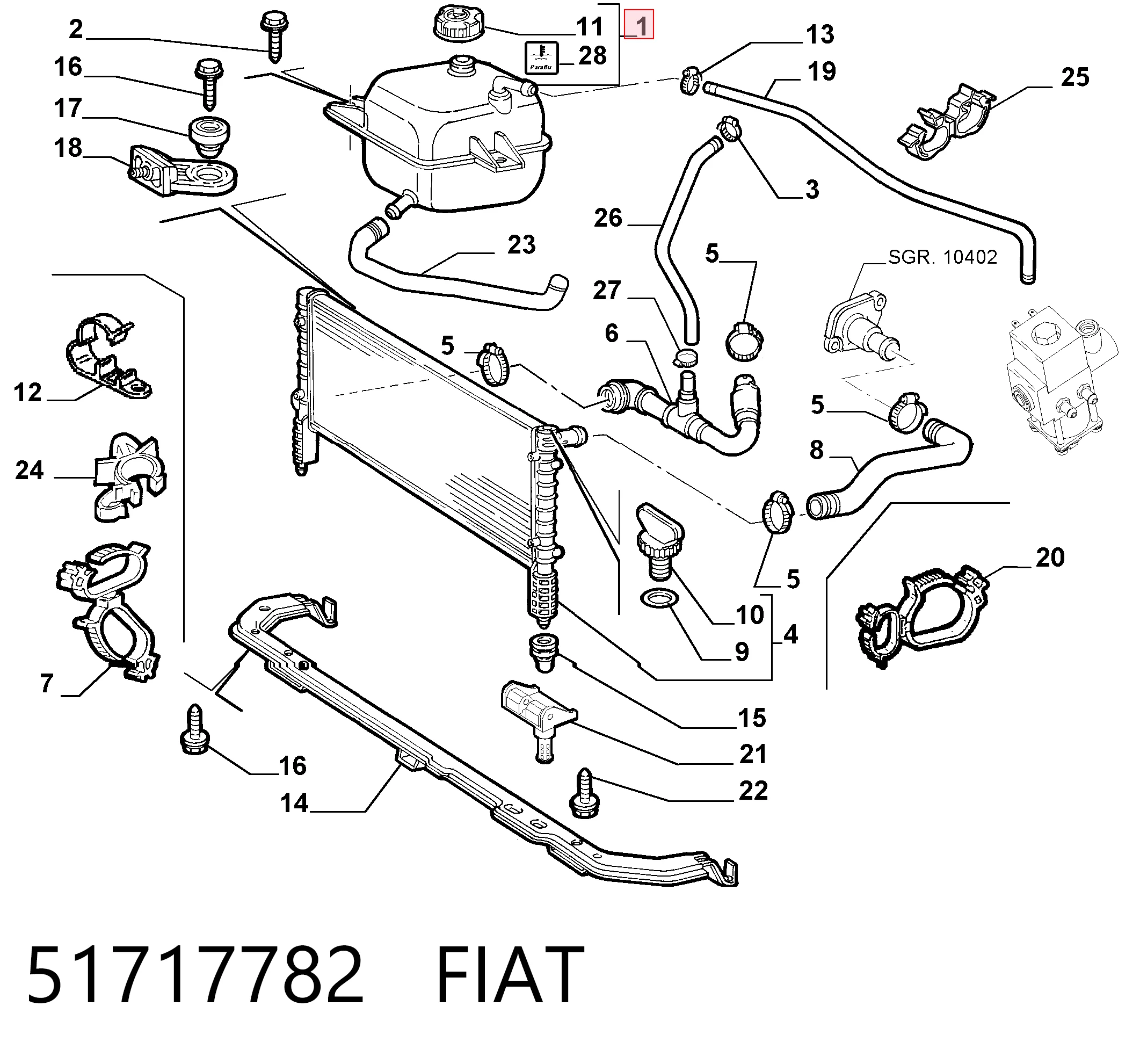 51717782 Fiat/Alfa/Lancia Розширювальний бачок охолодження