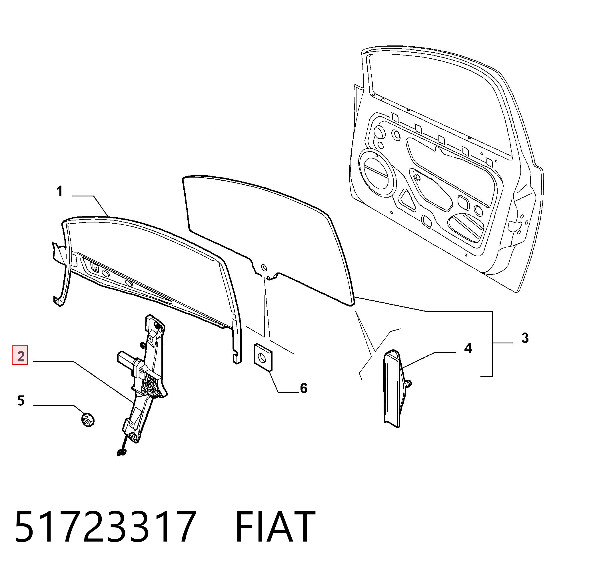 51723317 Fiat/Alfa/Lancia Склопідйомник (механізм переміщення скла)