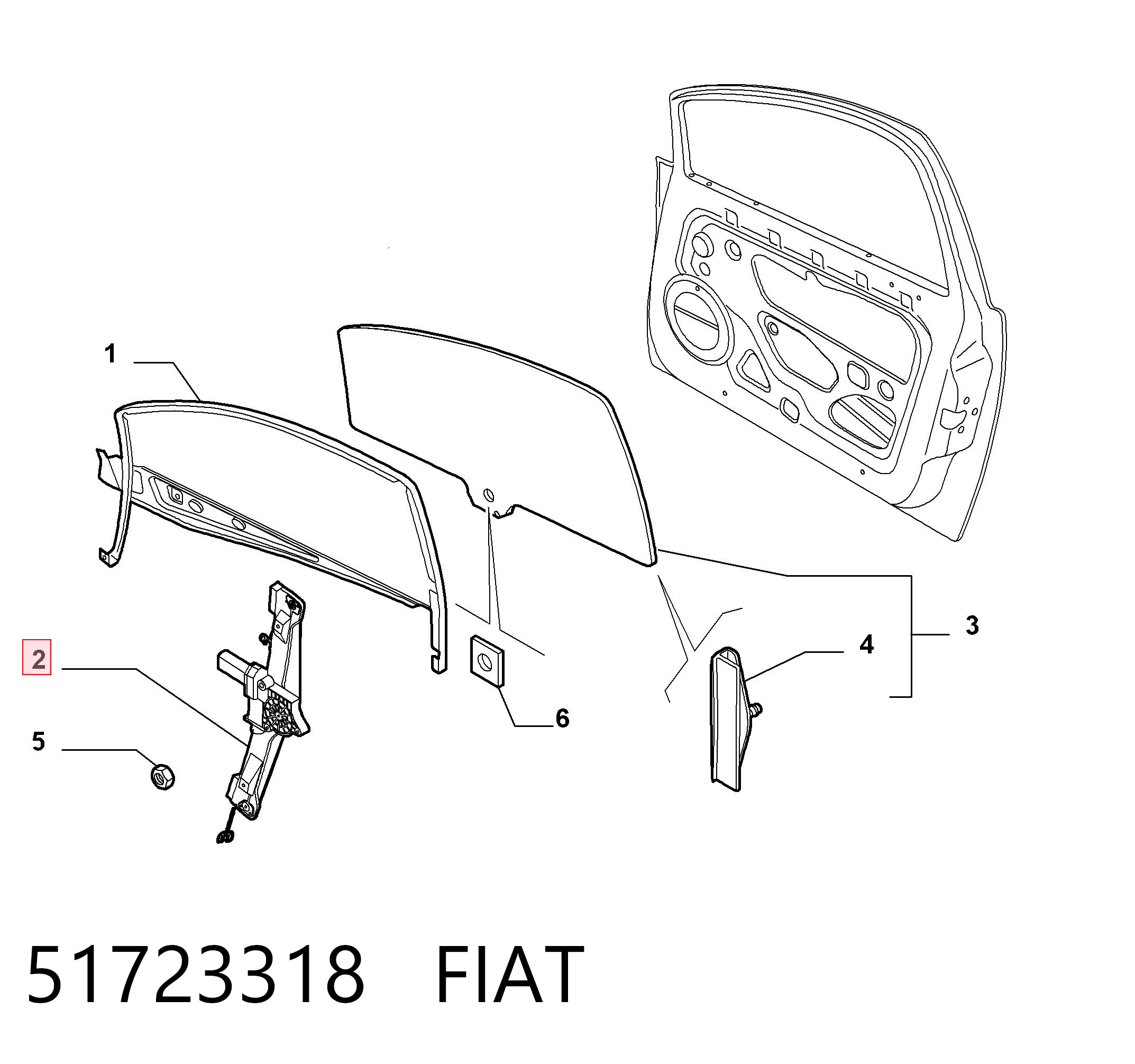 51723318 Fiat/Alfa/Lancia Підйомник механічний вітрового скла